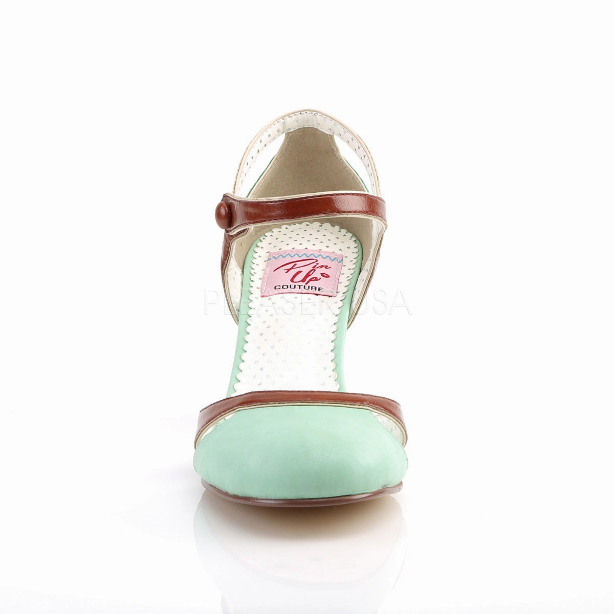 FLAPPER-27  Mint-Brown Faux Leather