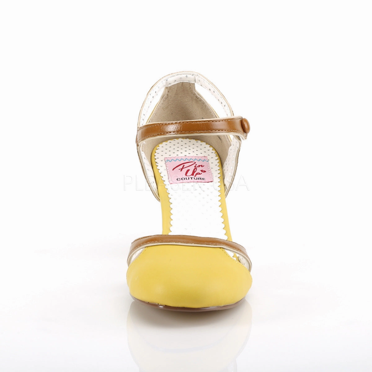 FLAPPER-27  Yellow-Tan Faux Leather