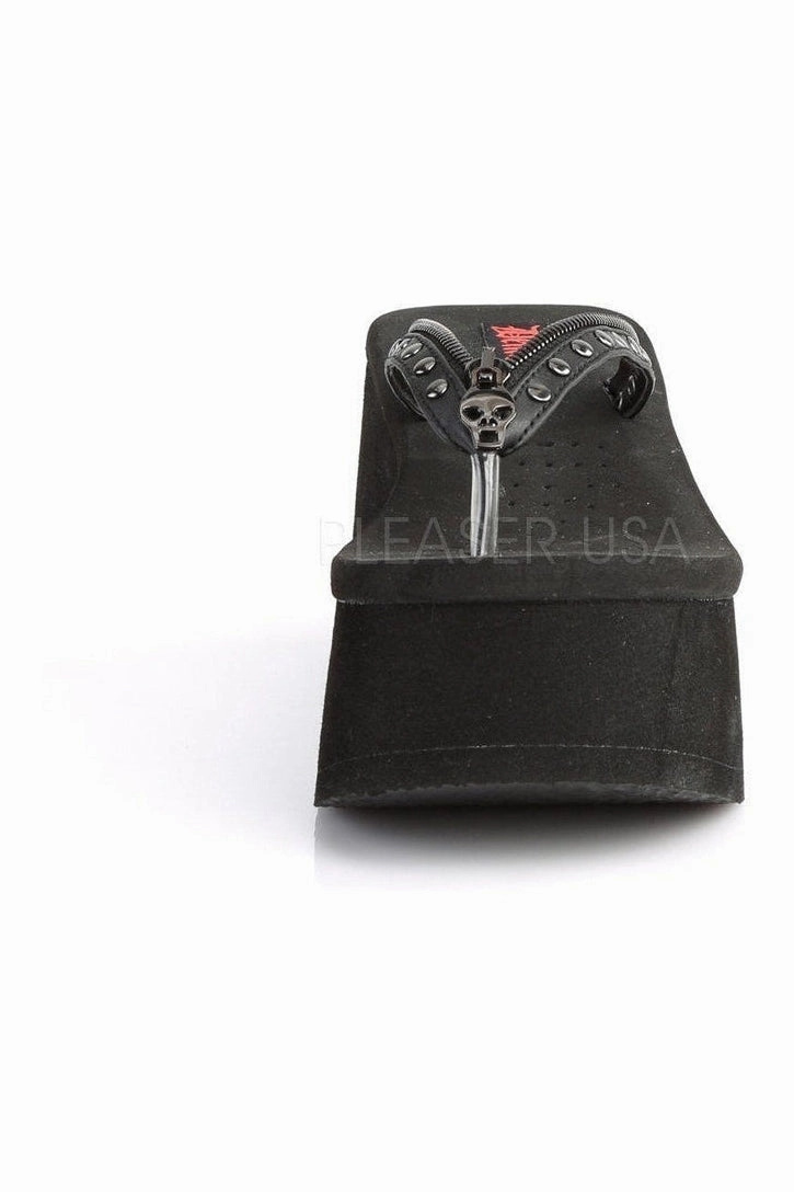 FUNN-33 Sandal | Black Faux Leather