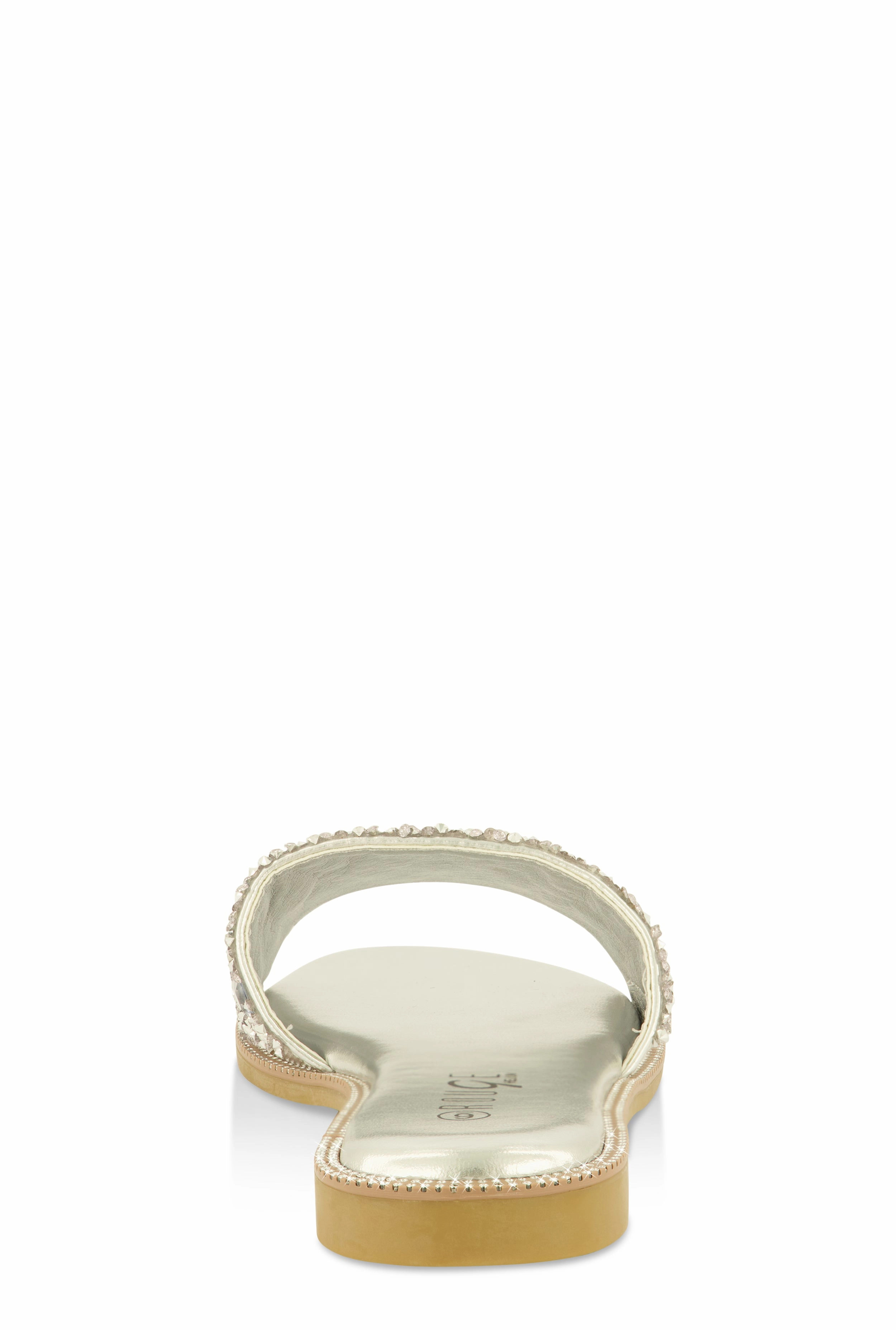 Gemstone Studded Slide Sandals