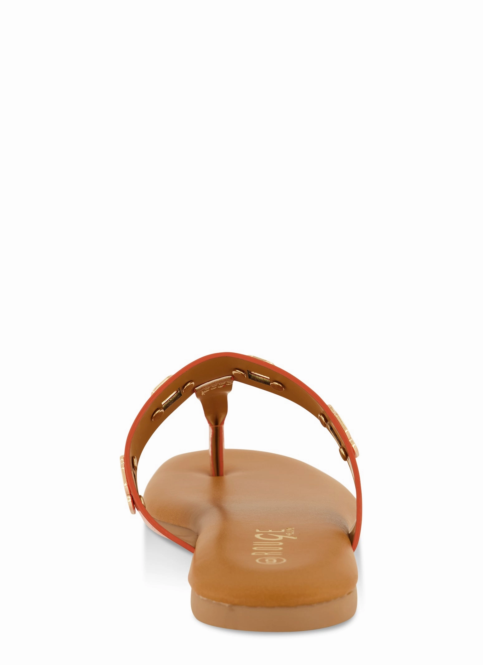 Geometric Metallic Eyelet Thong Slide Sandals
