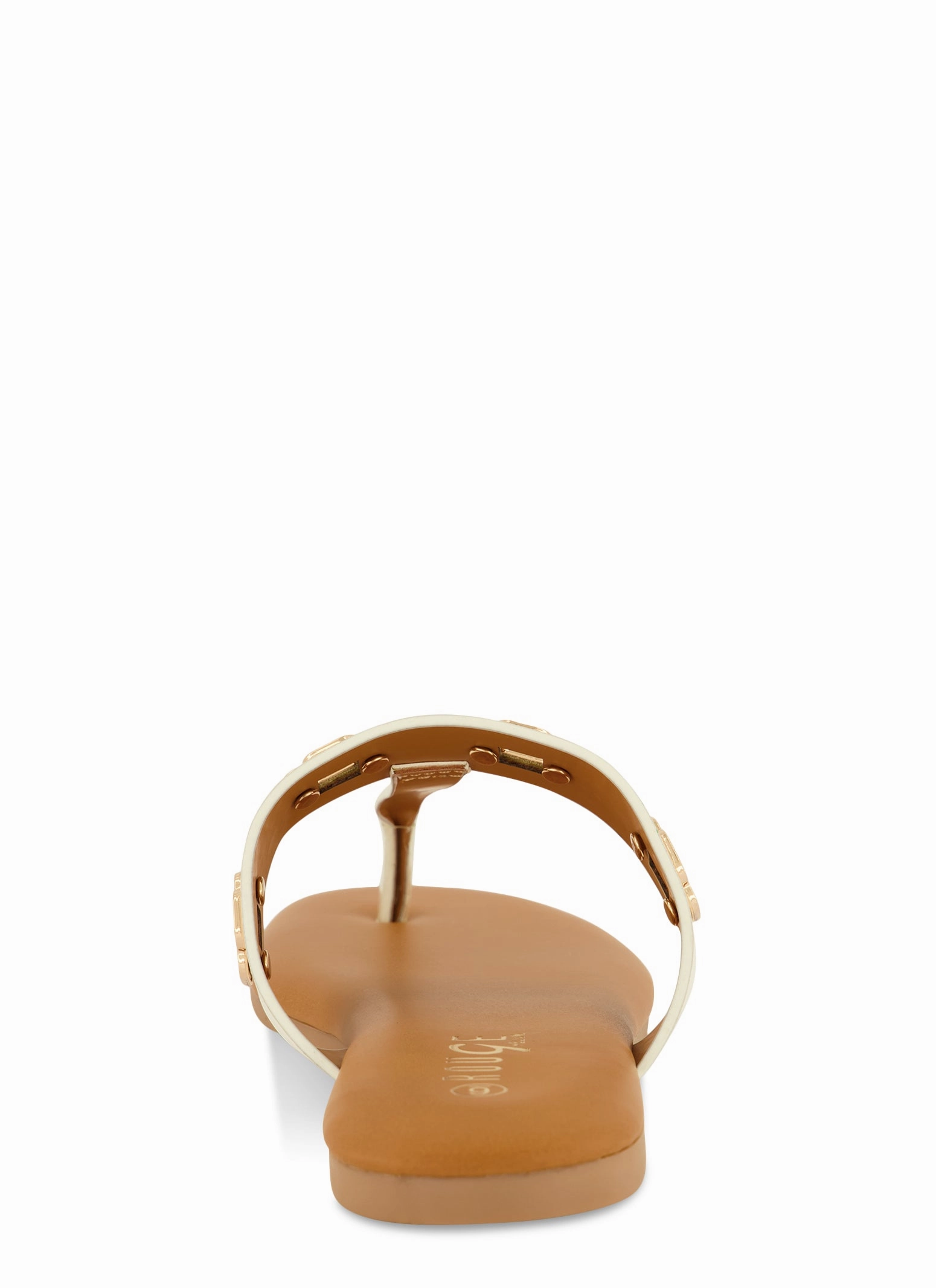 Geometric Metallic Eyelet Thong Slide Sandals
