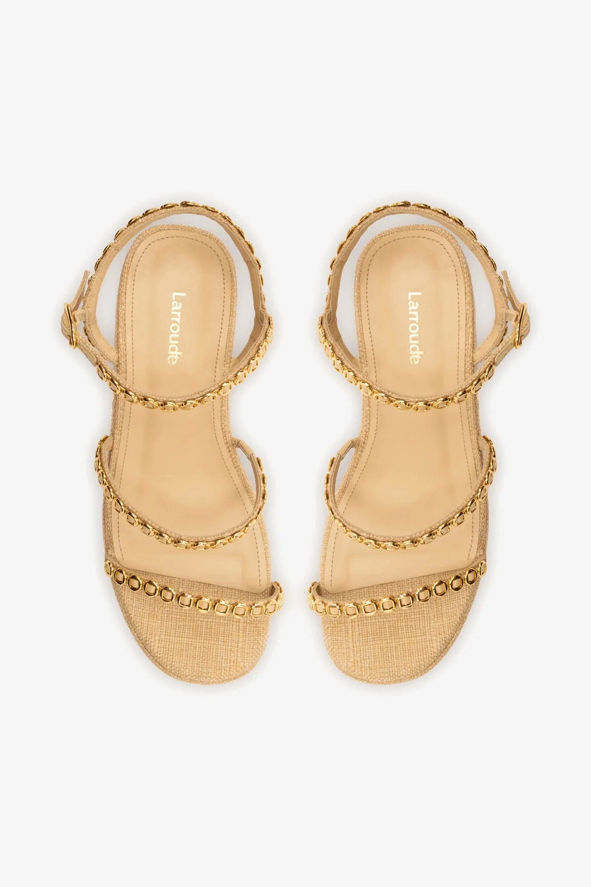 Gio Milanina Flatform Sandal In Beige Raffia