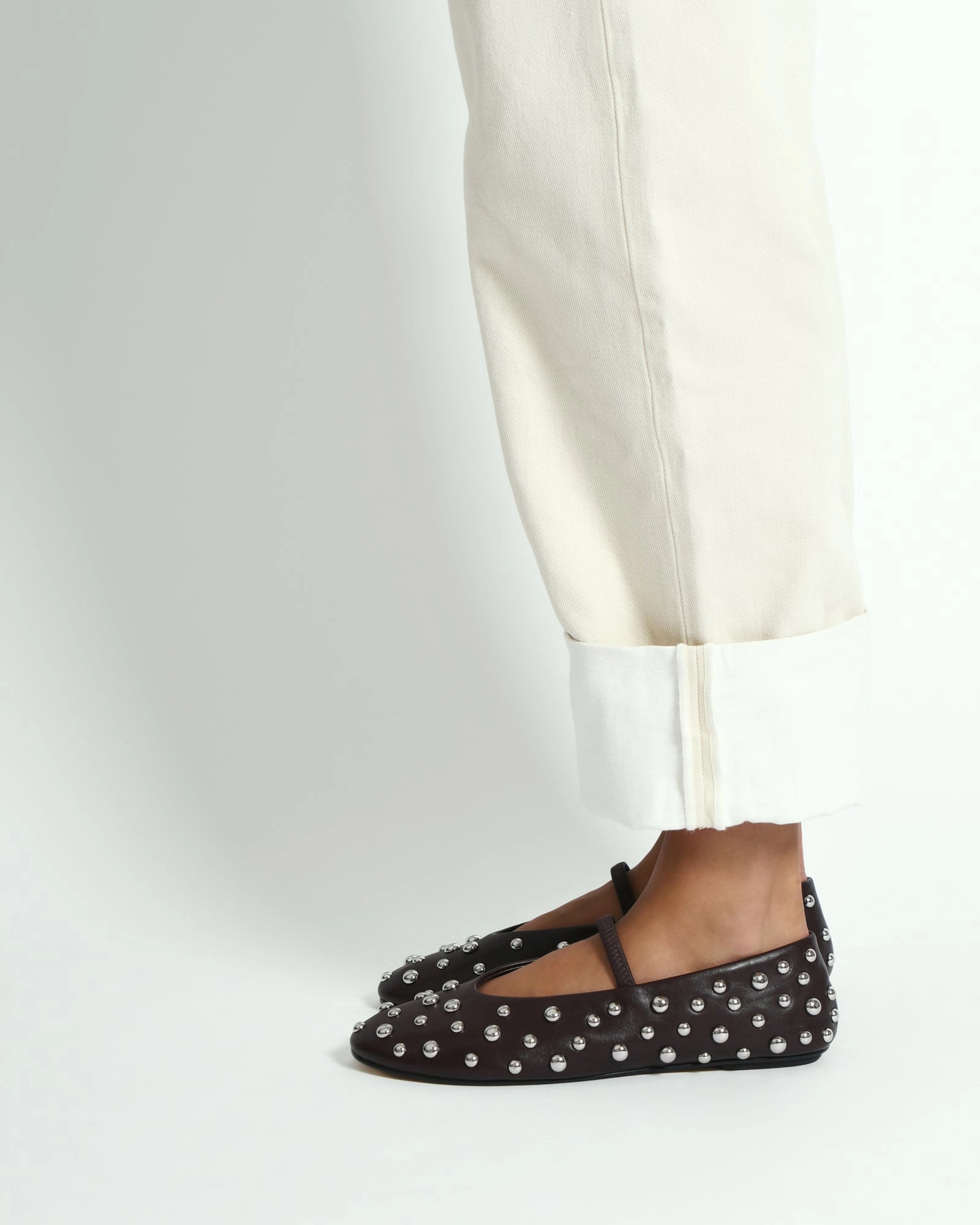 GOLDIE CASUAL FLATS MERLOT LEATHER