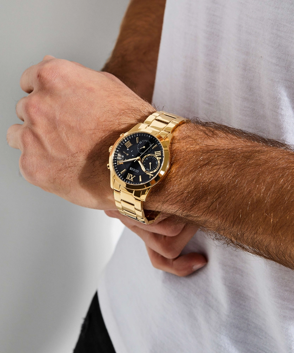GUESS Mens Gold Tone Chronograph Watch