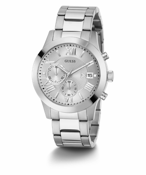 GUESS Mens Silver Tone Chronograph Watch