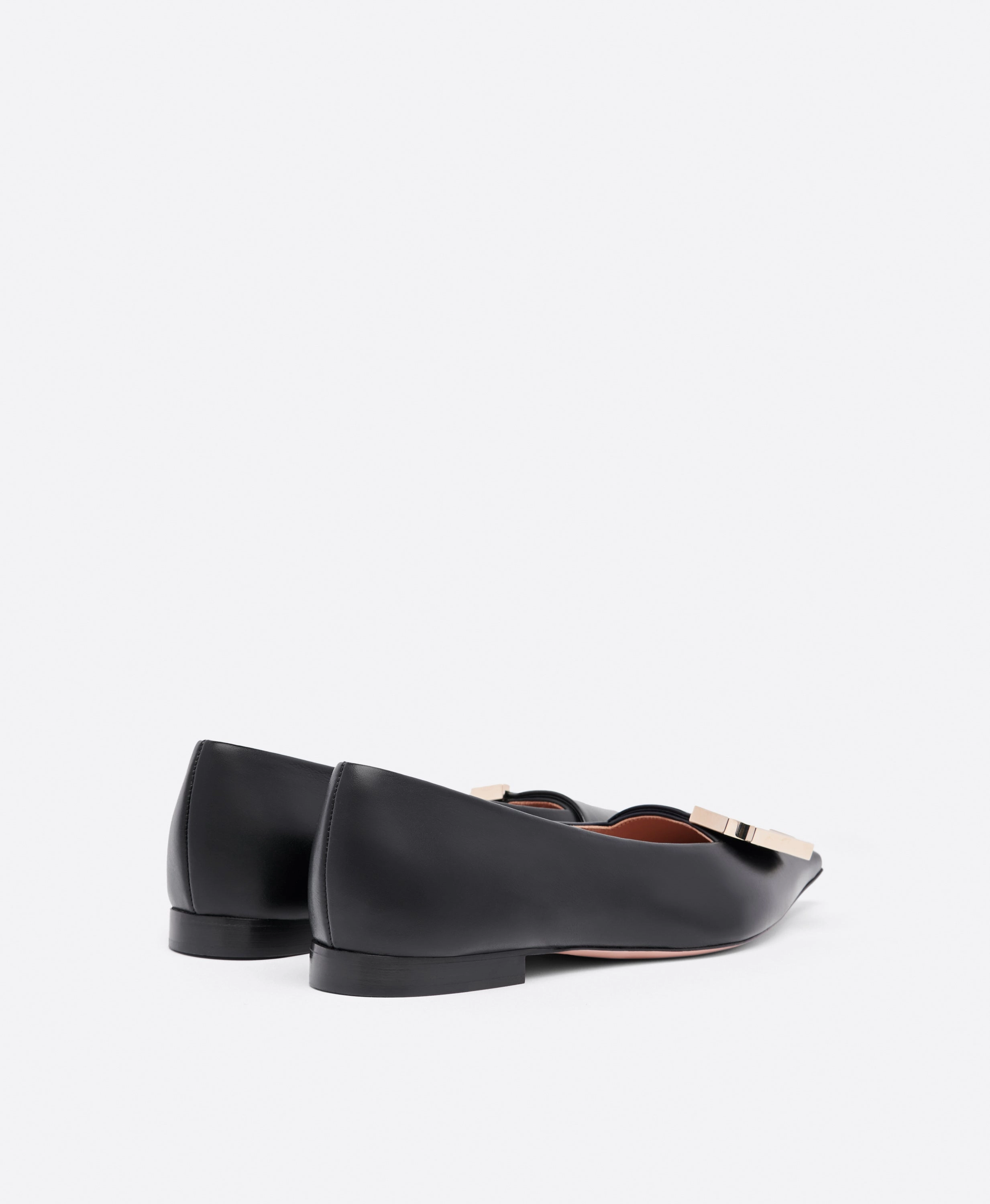 Hayes Black Leather Flat Pumps