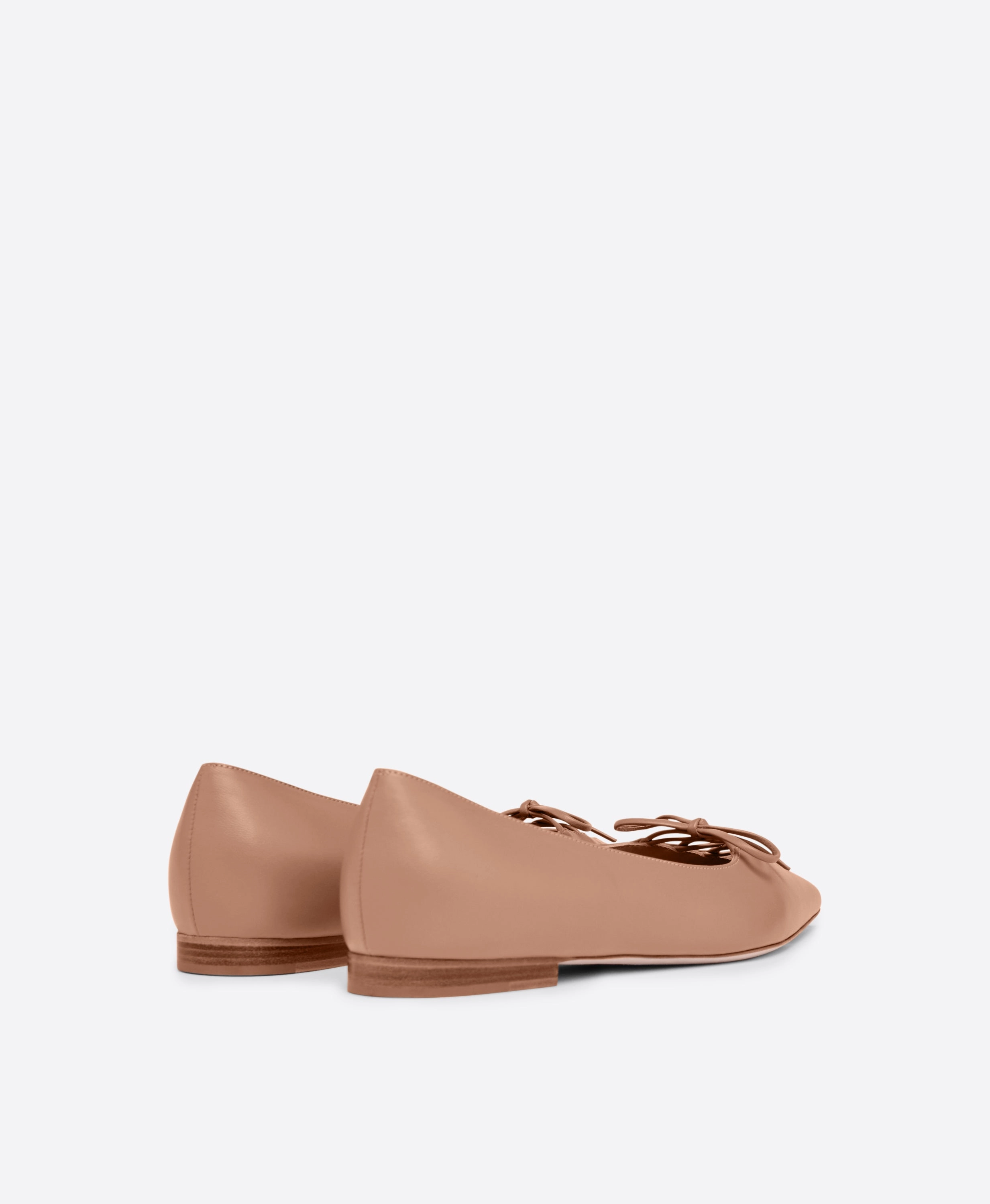 Hedy Blush Leather Flat Pumps