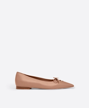 Hedy Blush Leather Flat Pumps