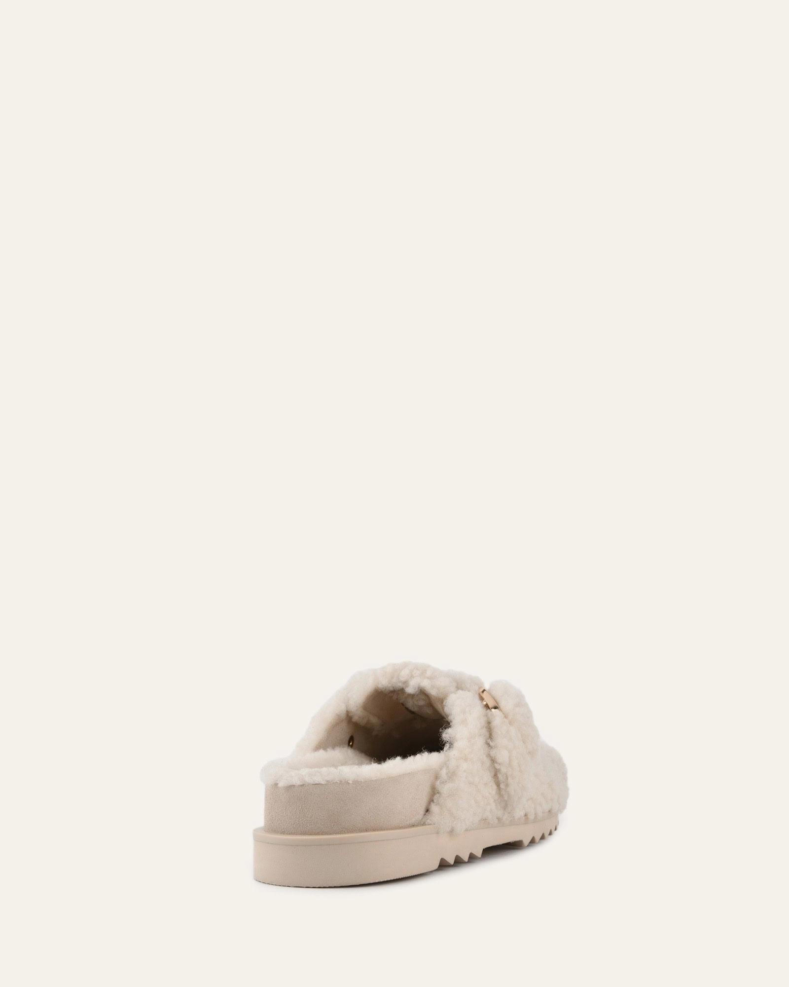 JUNIE CASUAL FLATS CREAM SHEARLING