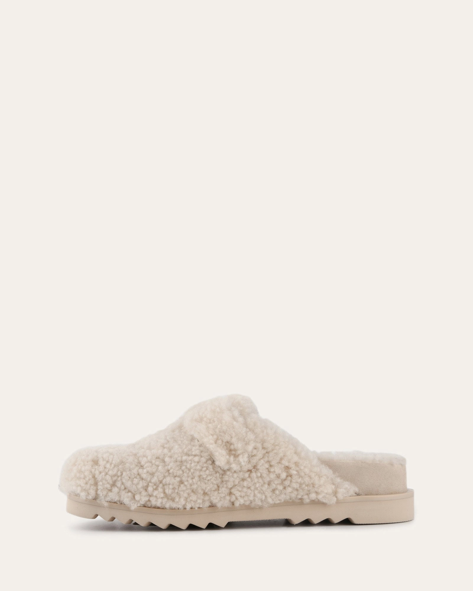 JUNIE CASUAL FLATS CREAM SHEARLING