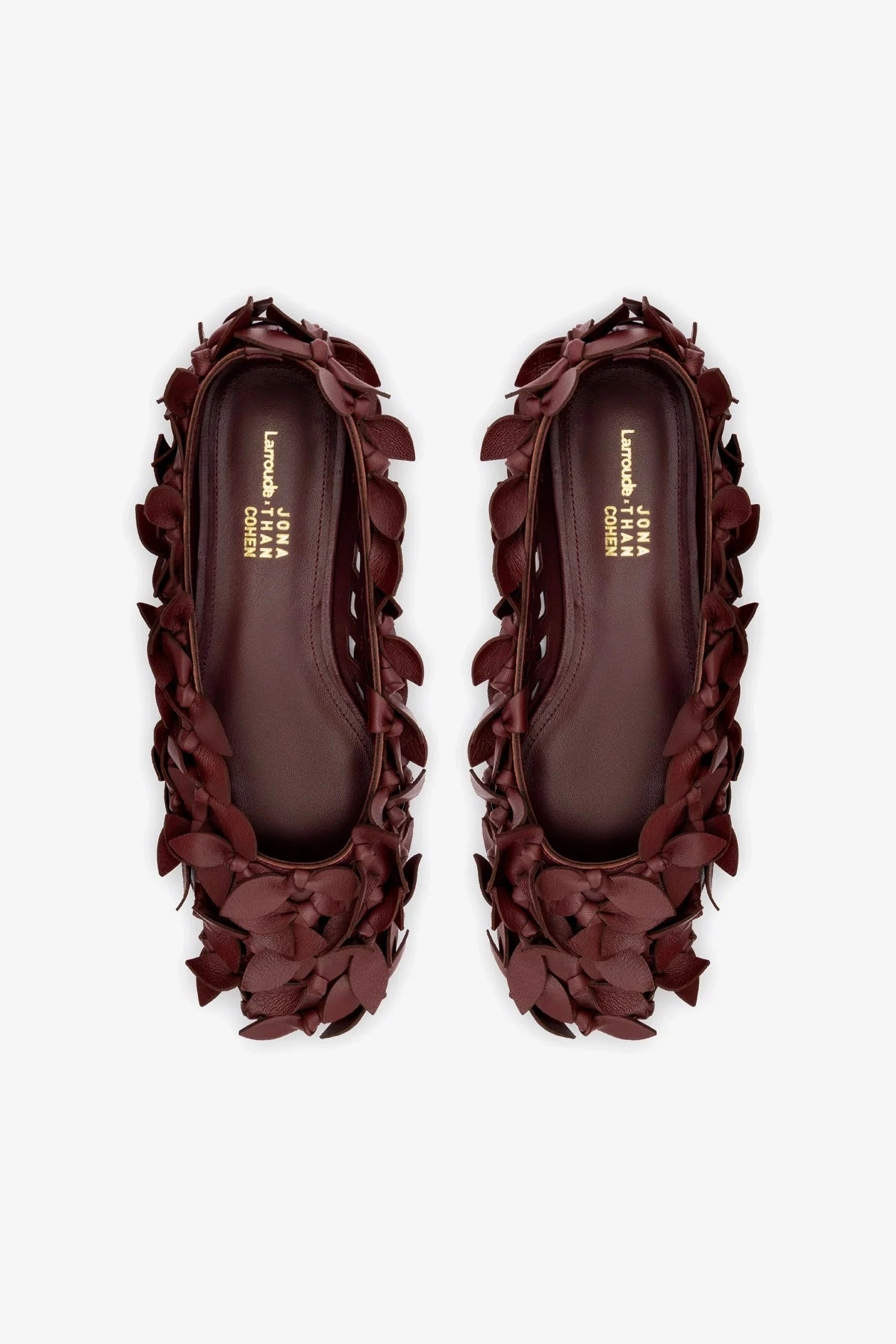 Larroudé x Jonathan Cohen Ballet Flat In Burgundy Leather