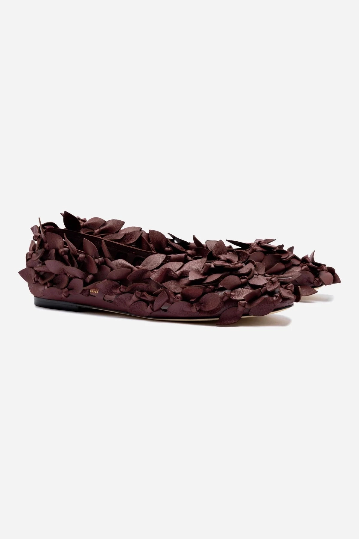 Larroudé x Jonathan Cohen Ballet Flat In Burgundy Leather