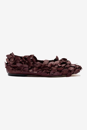 Larroudé x Jonathan Cohen Ballet Flat In Burgundy Leather