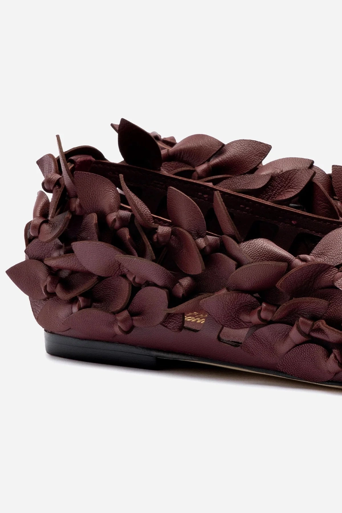 Larroudé x Jonathan Cohen Ballet Flat In Burgundy Leather