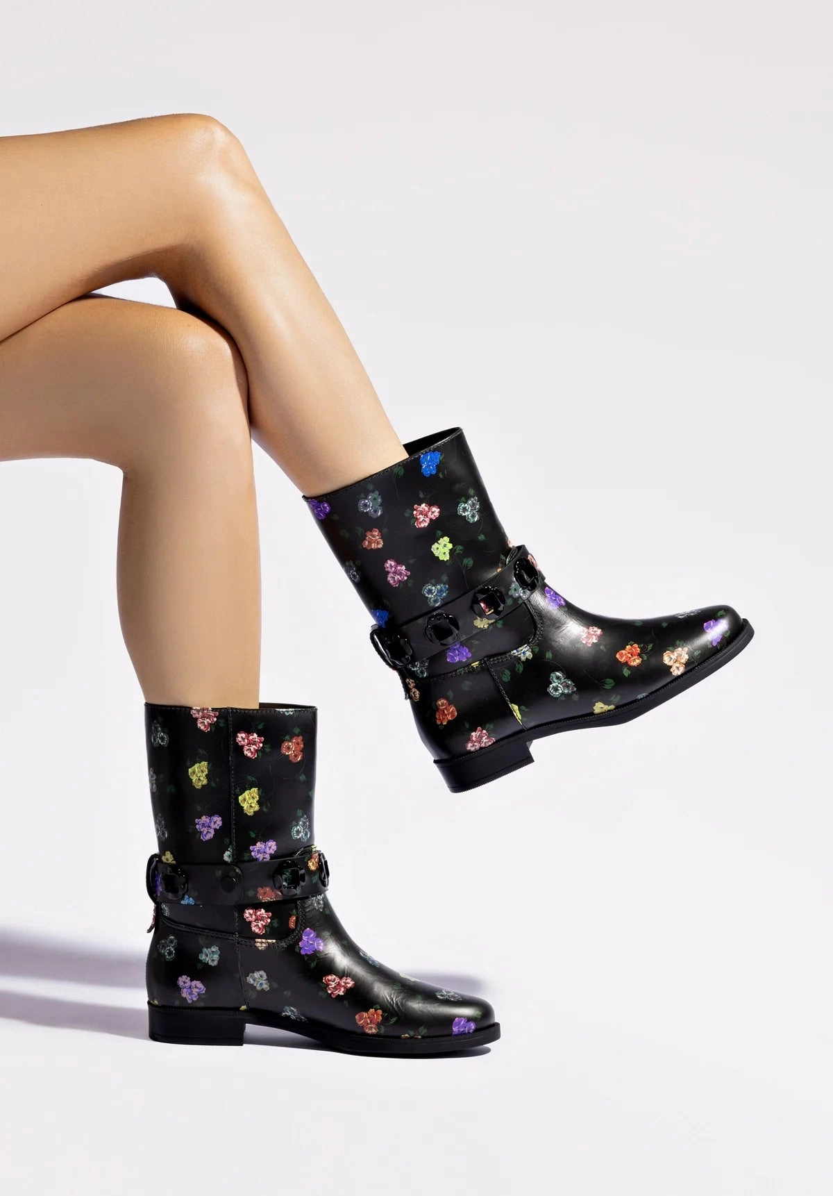 Larroudé x Libertine Milan Flat Bootie In Antique Primrose