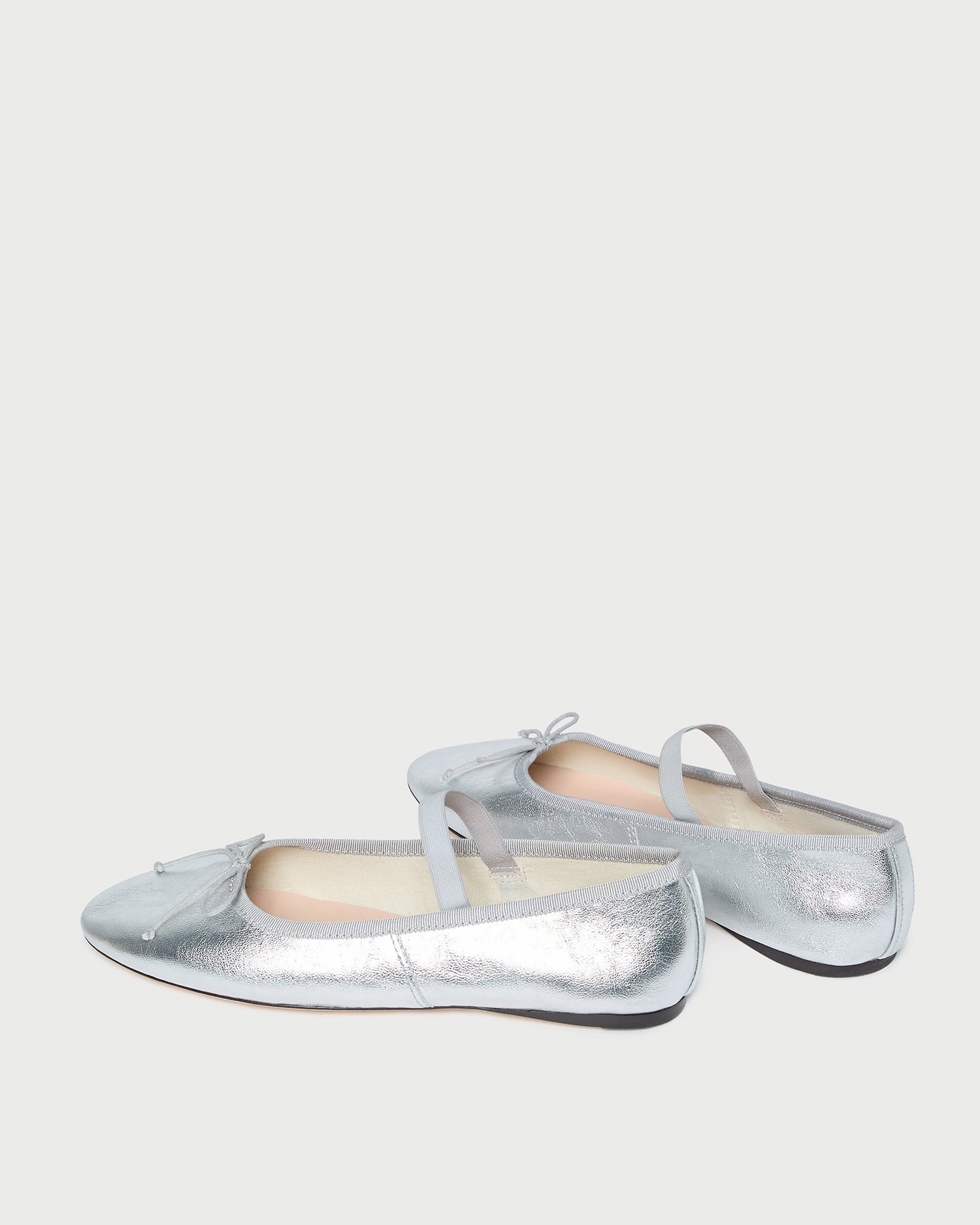 Leonie Silver Leather Ballet Flat