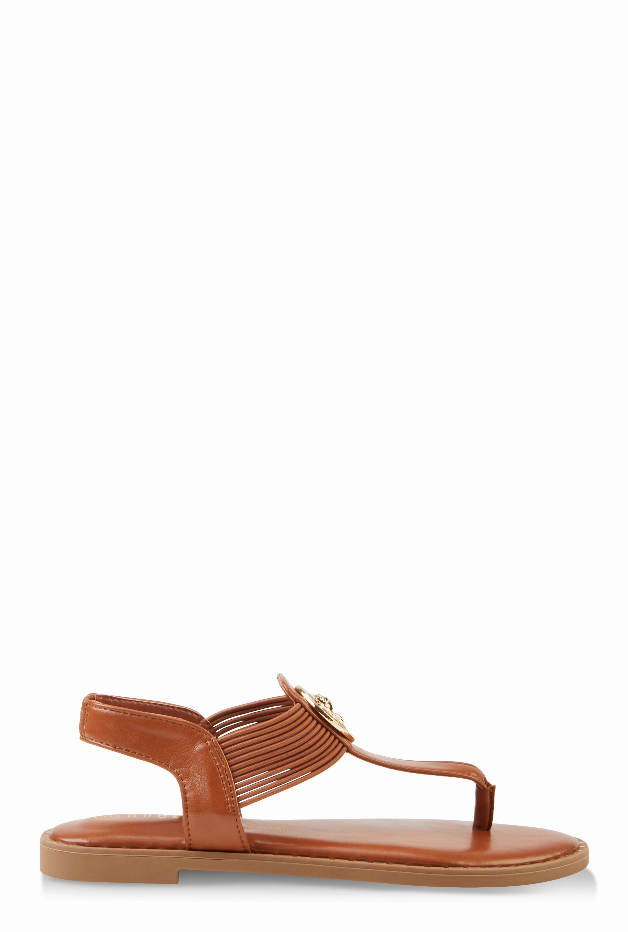 Lion Pendant Corded Thong Sandals