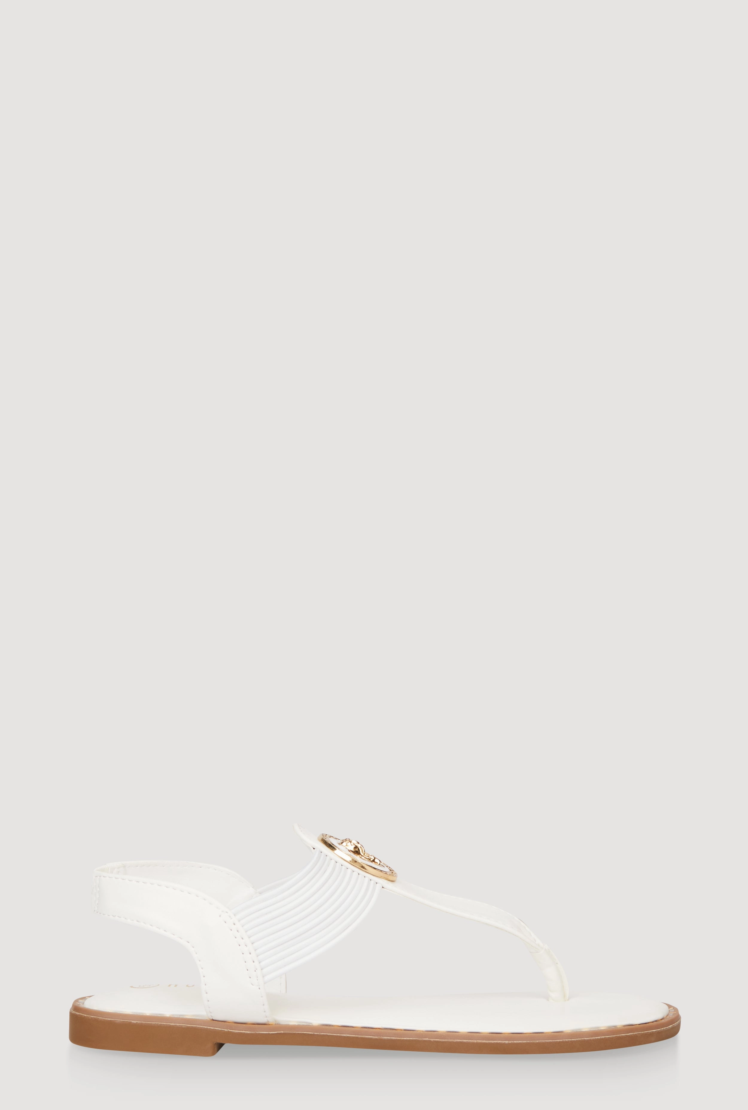 Lion Pendant Corded Thong Sandals
