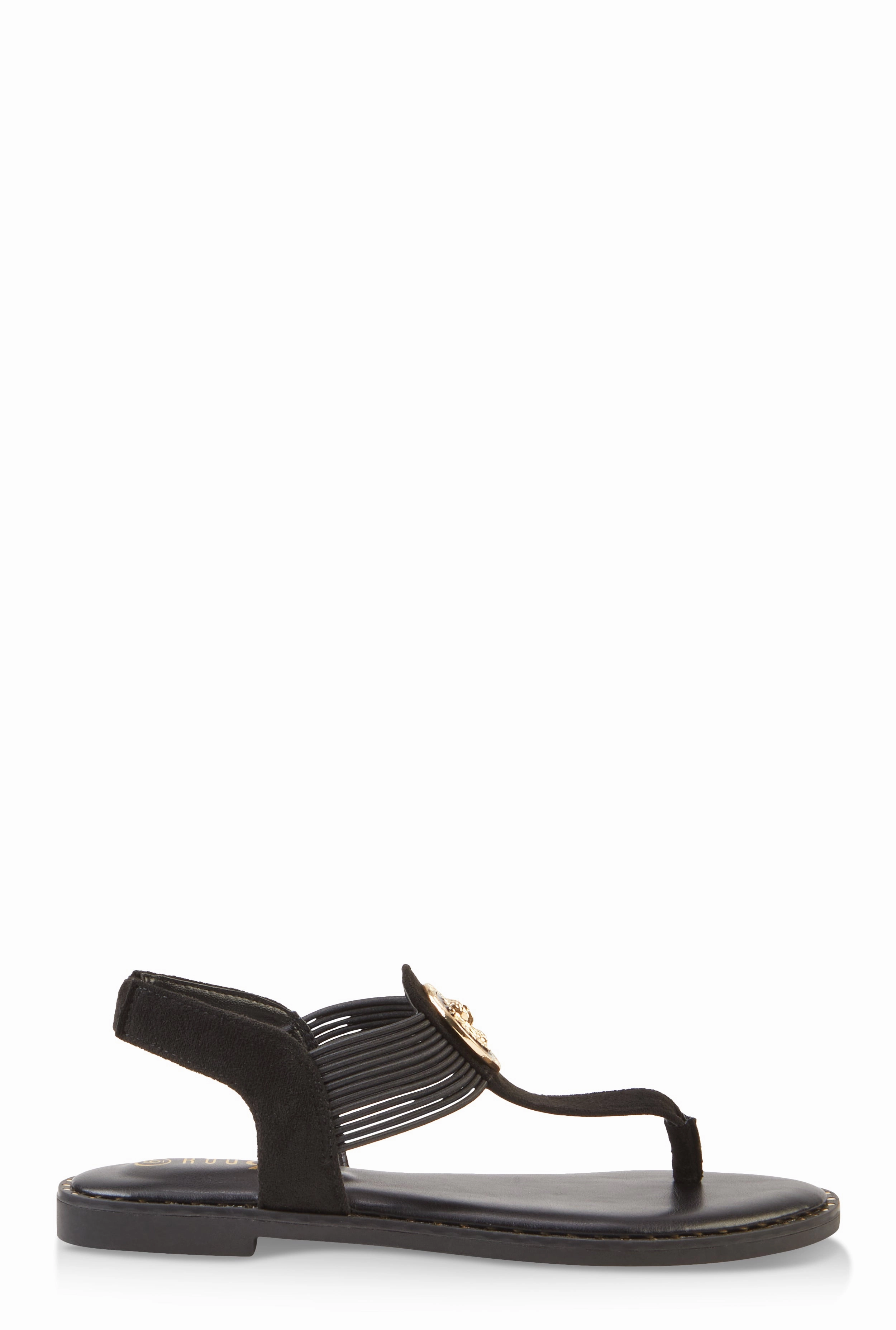 Lion Pendant Corded Thong Sandals