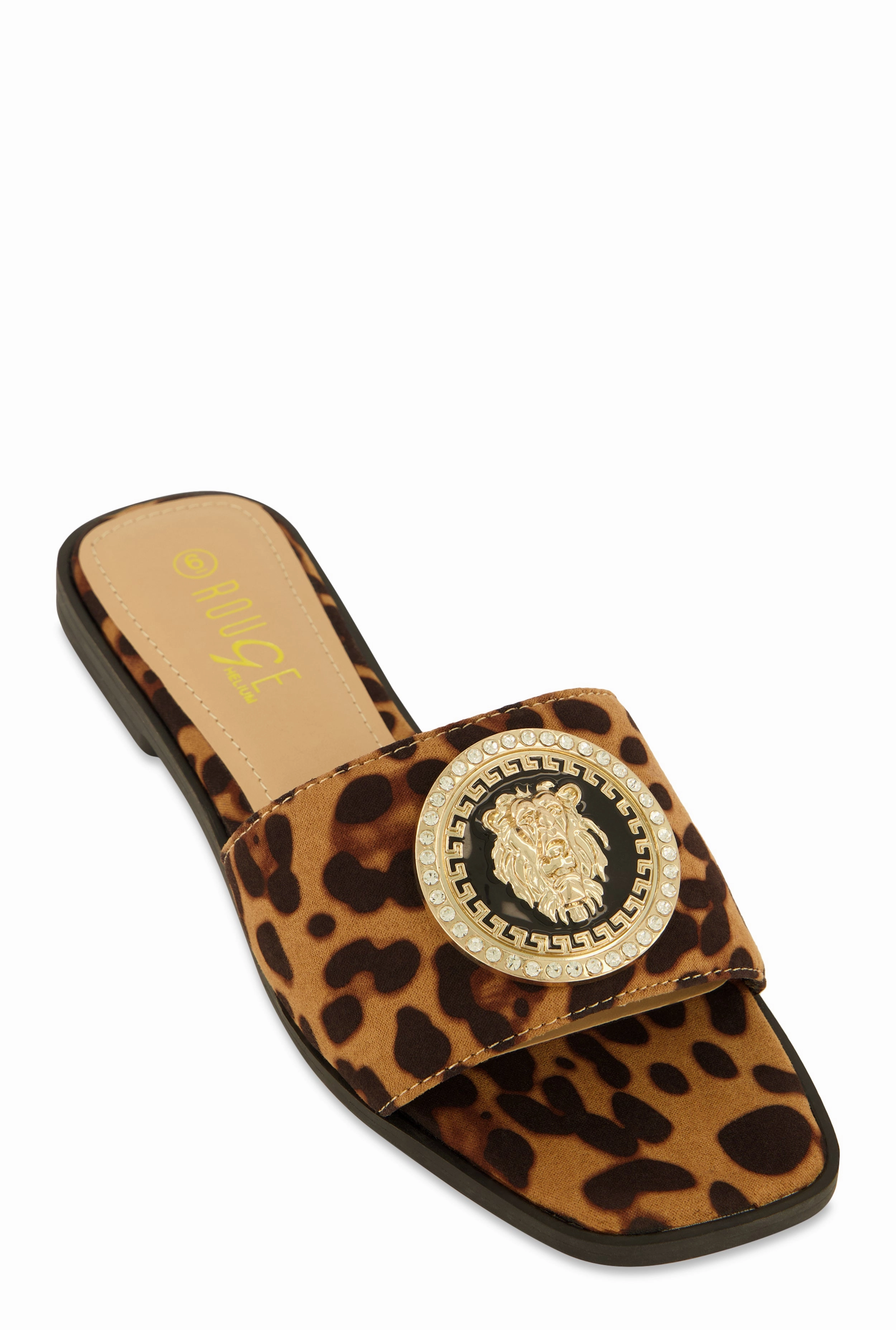 Lion Pendant Slide Sandals