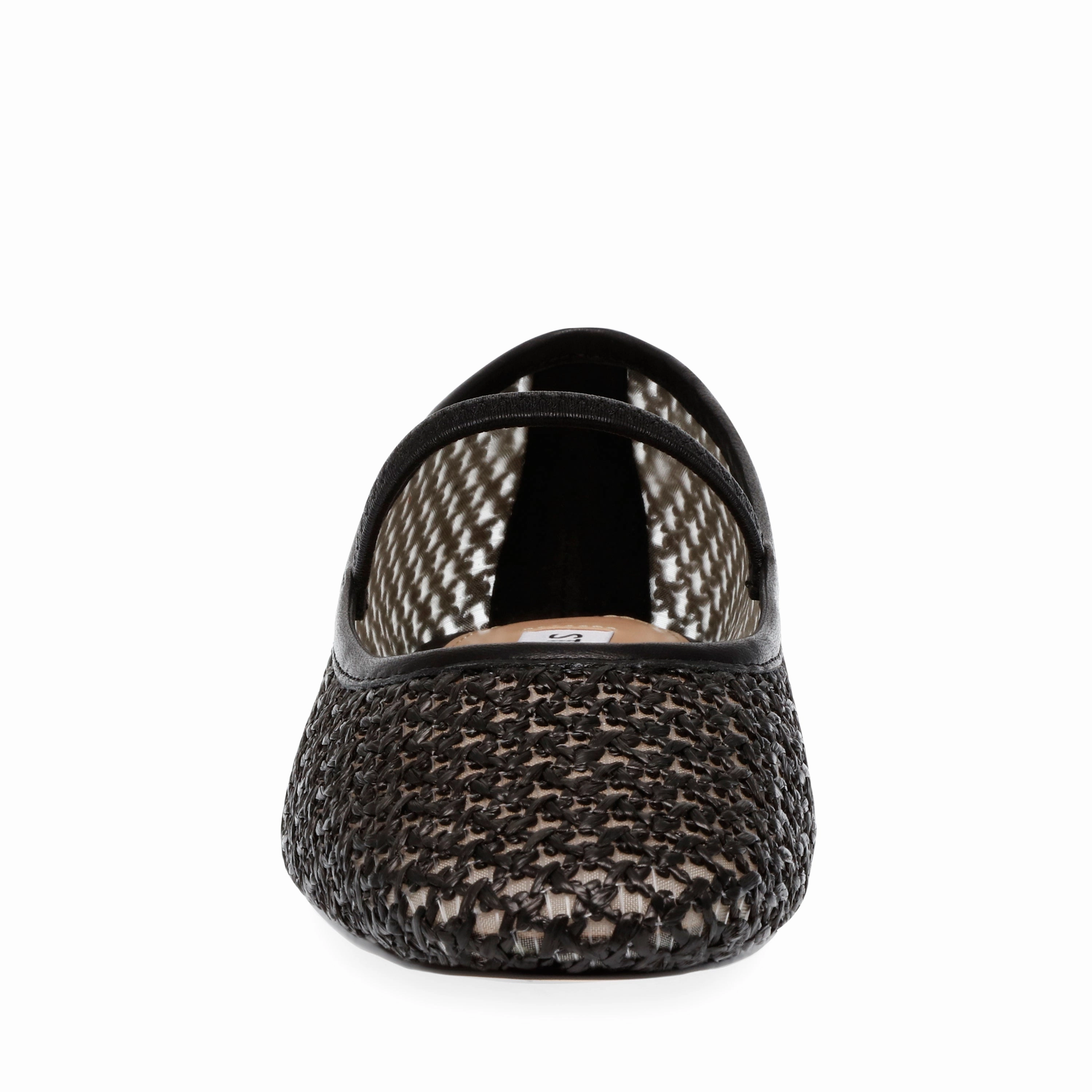 Majorca Flat Shoe BLK RAFFIA