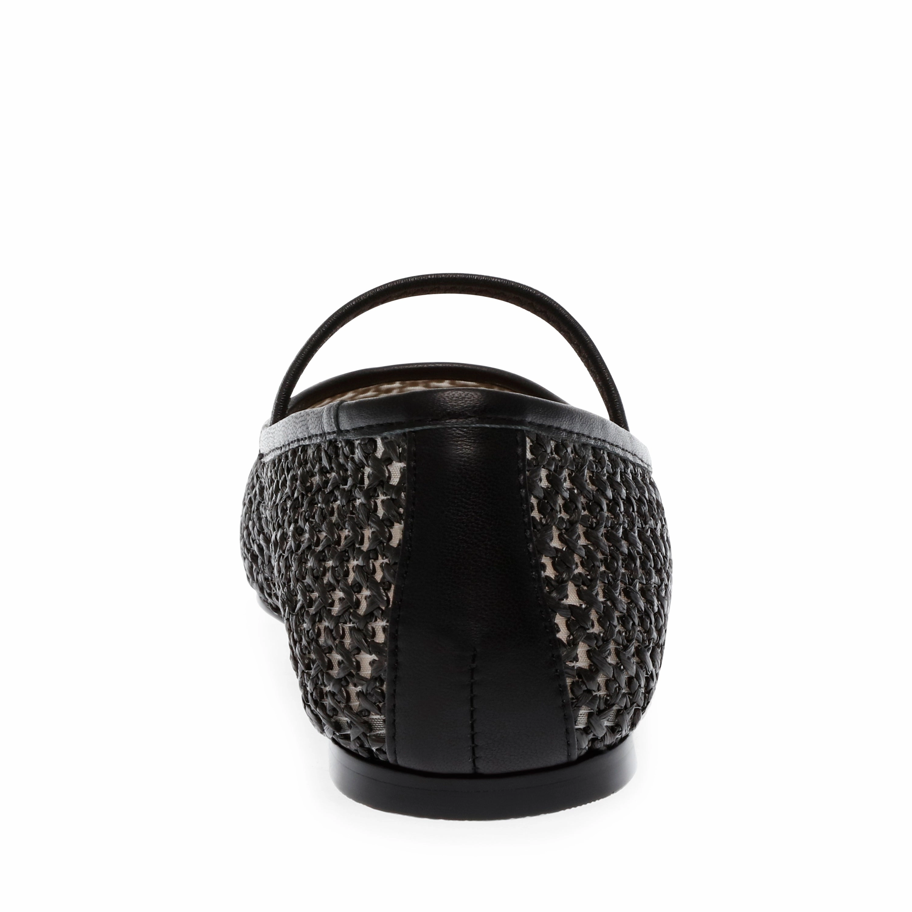 Majorca Flat Shoe BLK RAFFIA