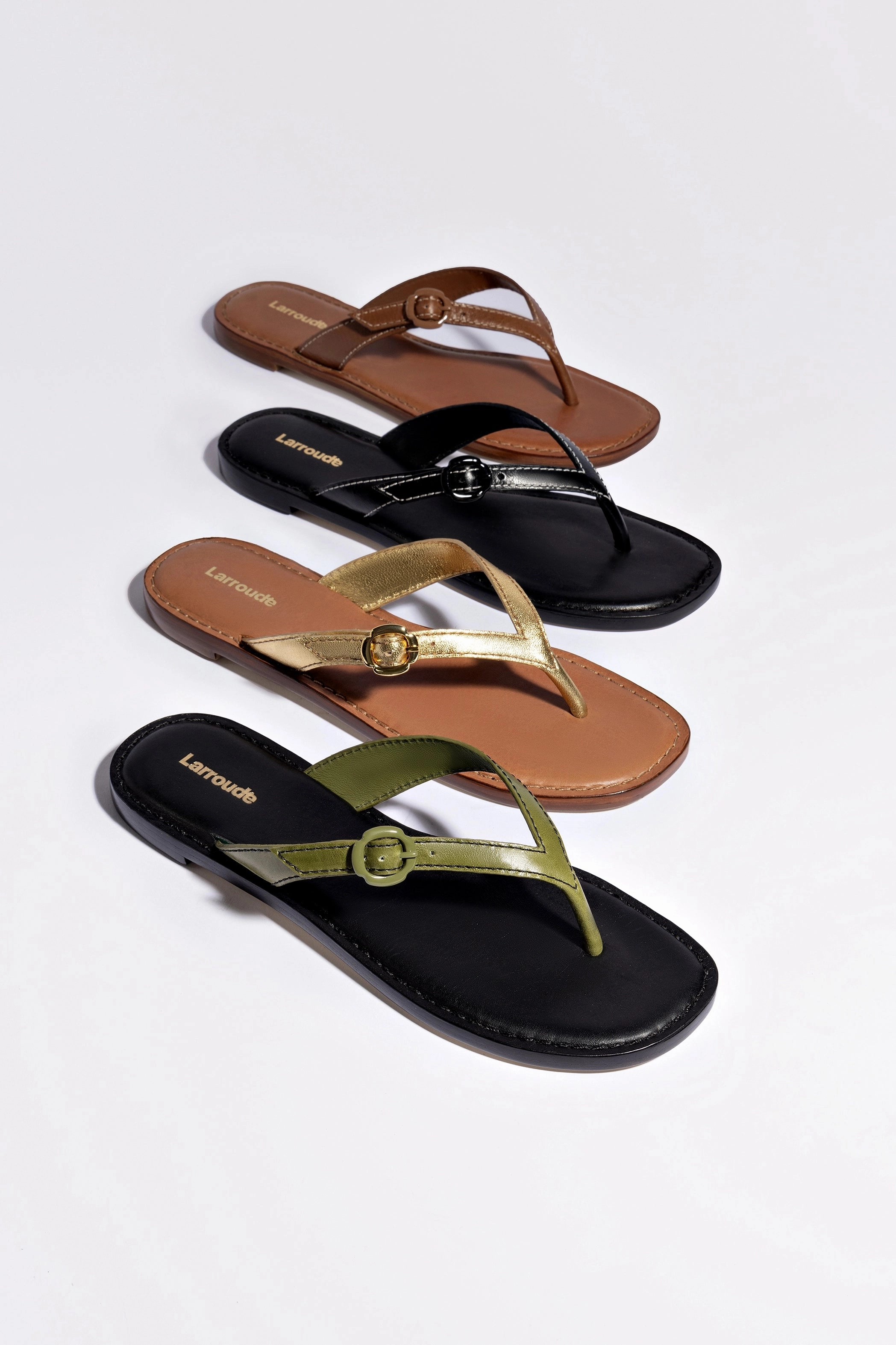 Mary Kate Flat Sandal In Gold Metallic Leather