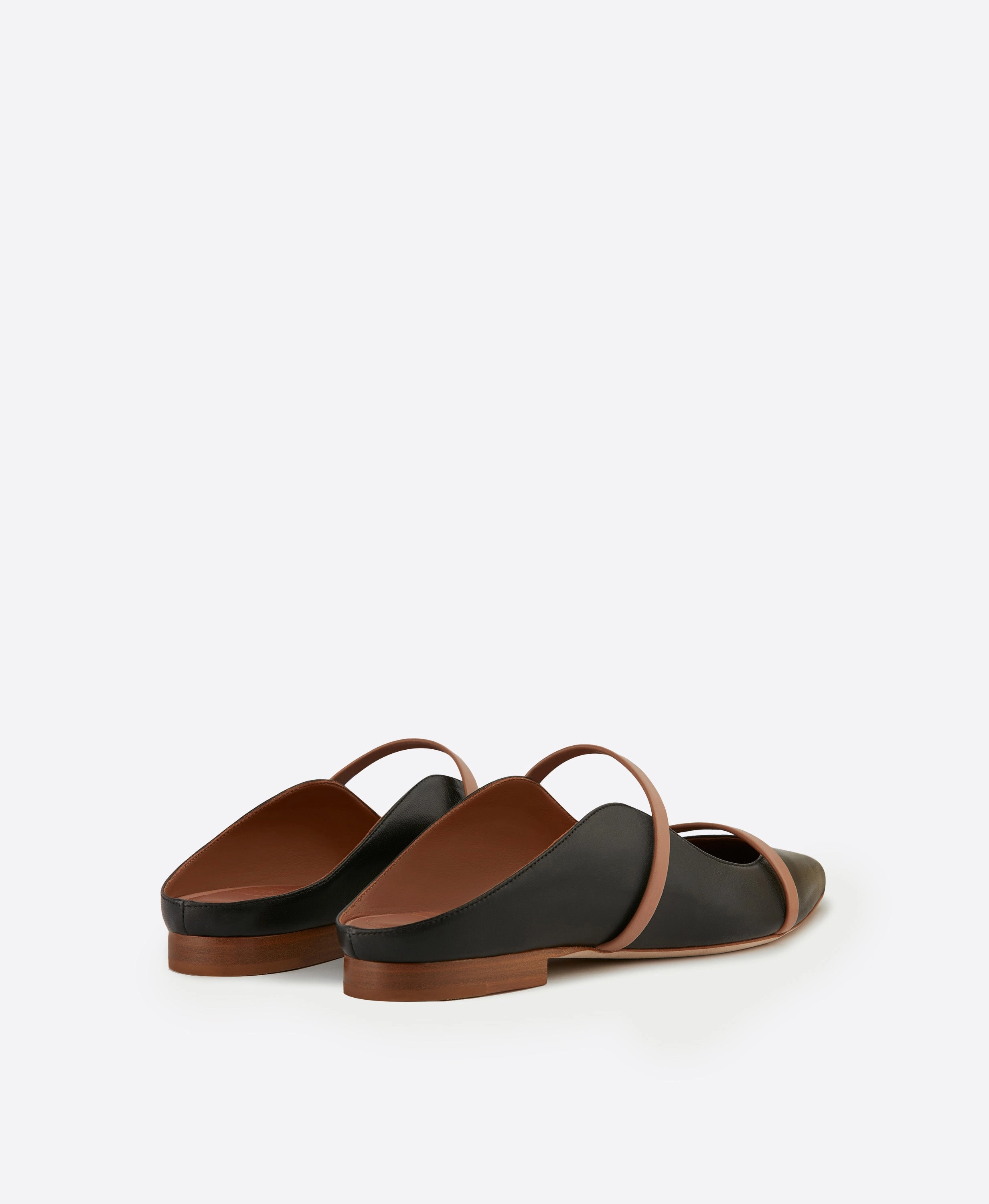 Maureen Black & Blush Leather Flats
