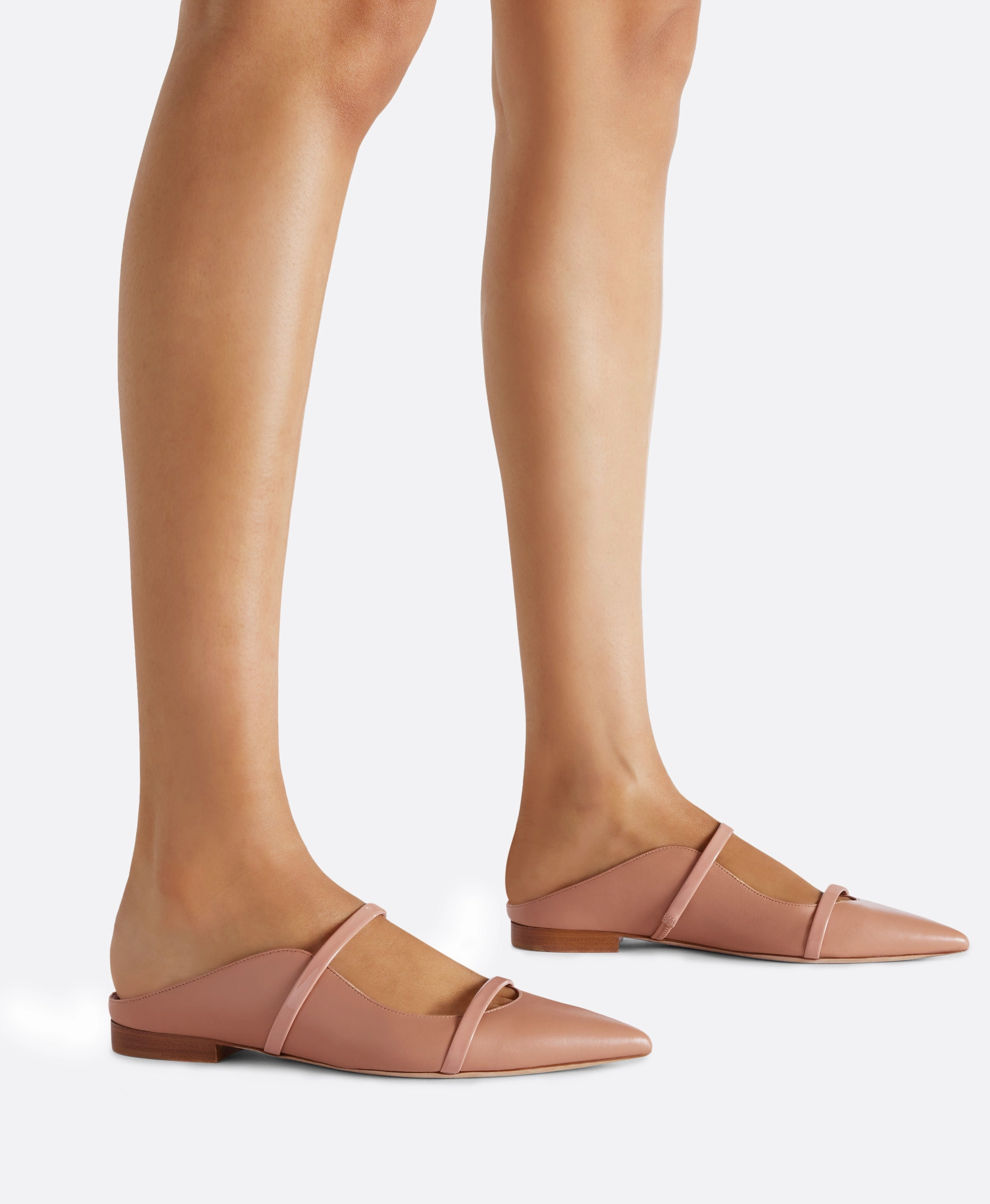 Maureen Blush Leather Flat Mules