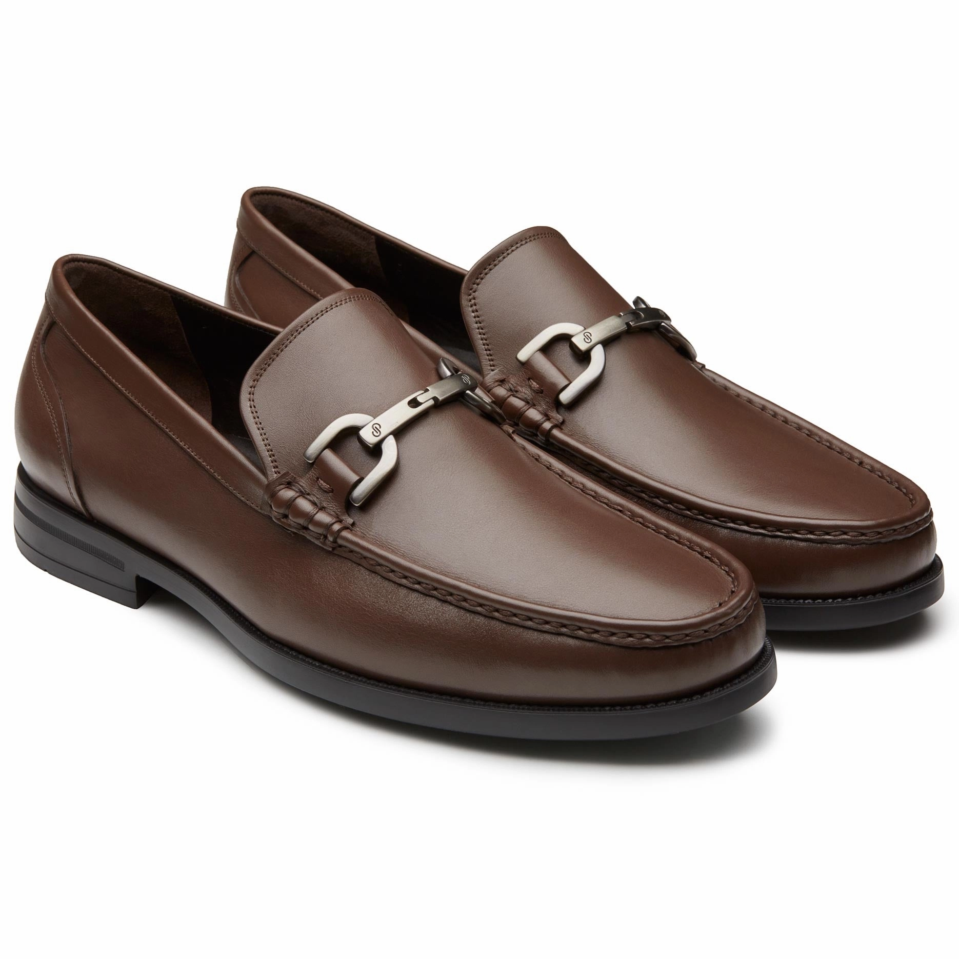Men´s Moccasin Brown Leather Shoes With Rubber Sole