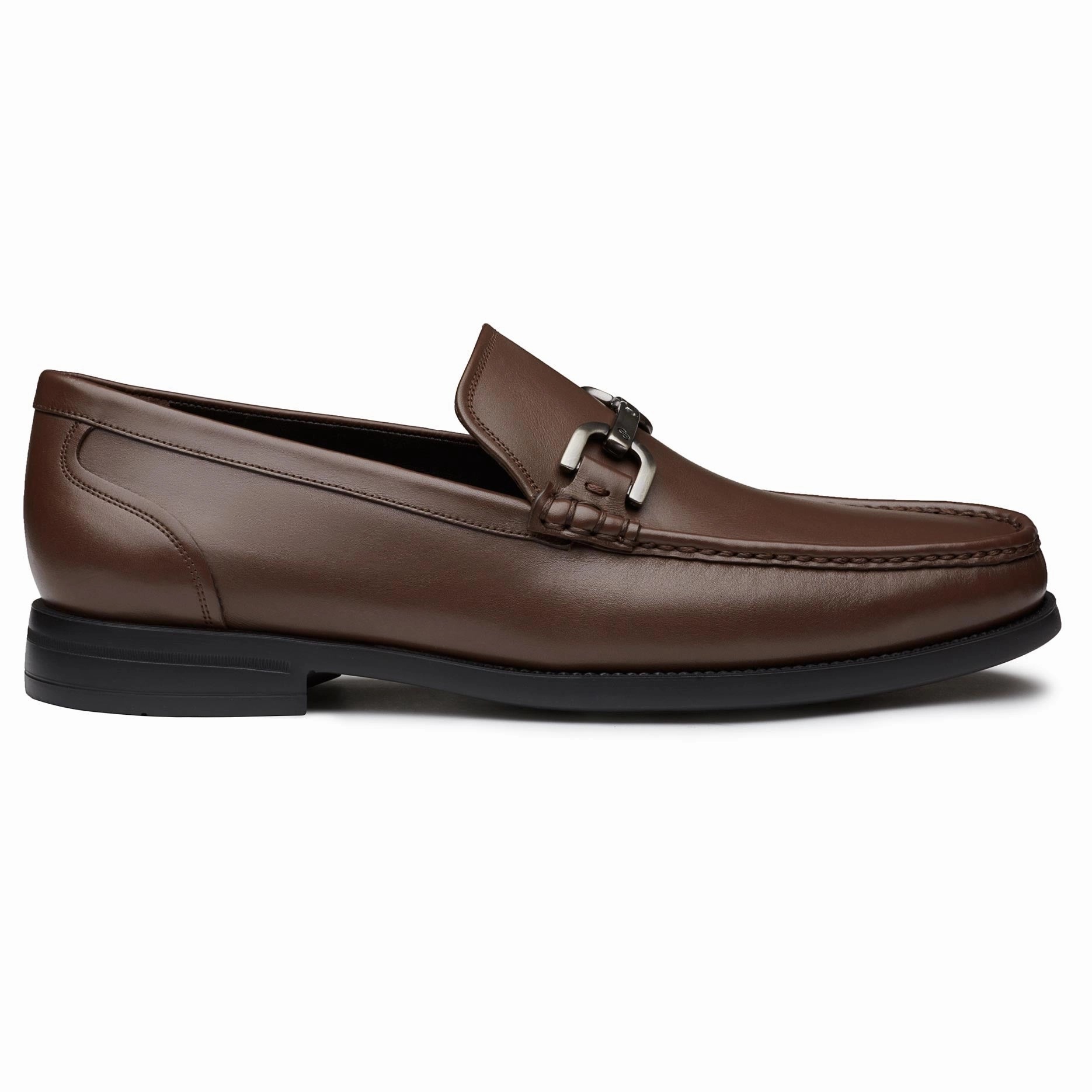 Men´s Moccasin Brown Leather Shoes With Rubber Sole