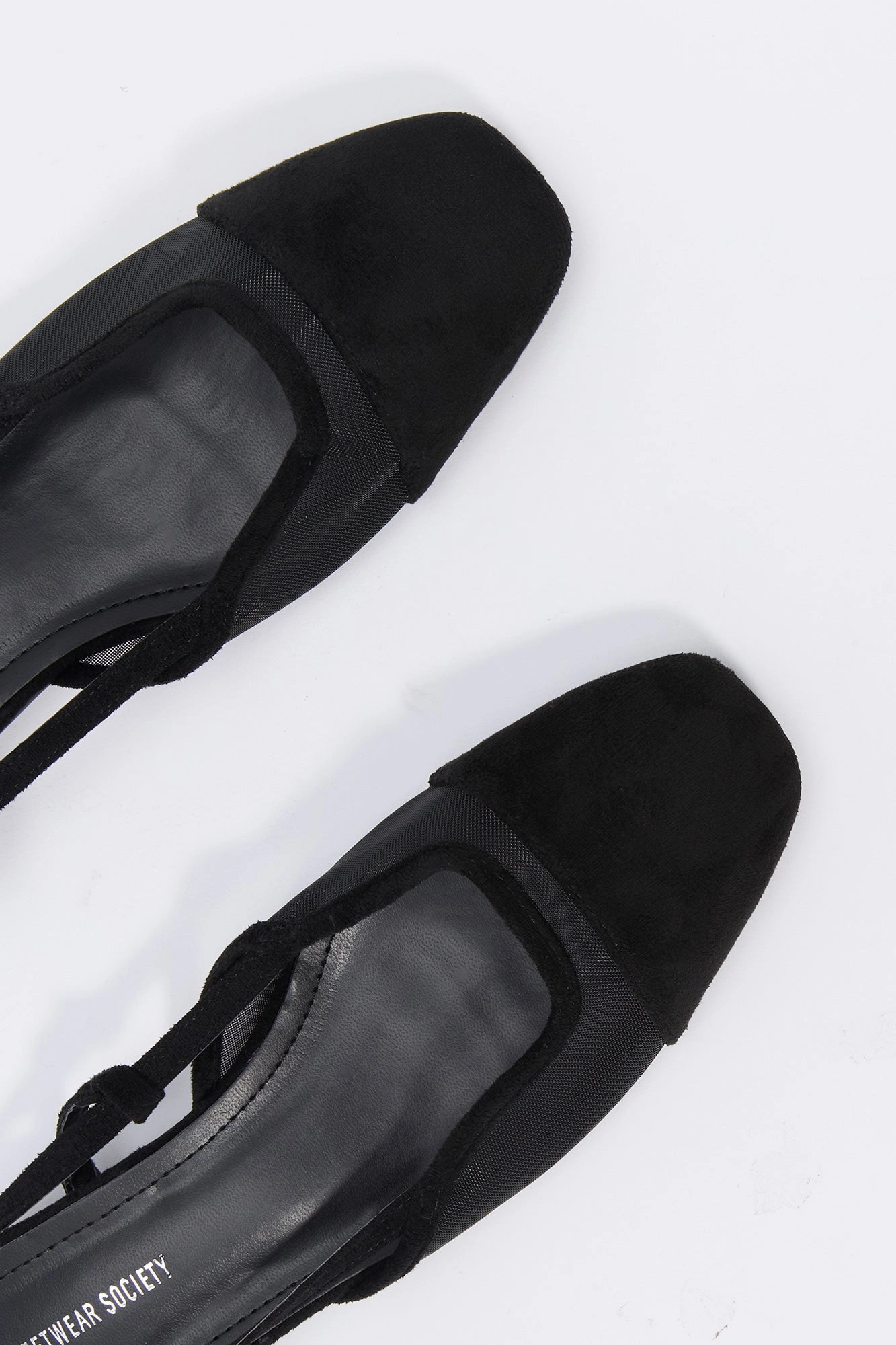 Mesh & Faux Suede Slingback Flat