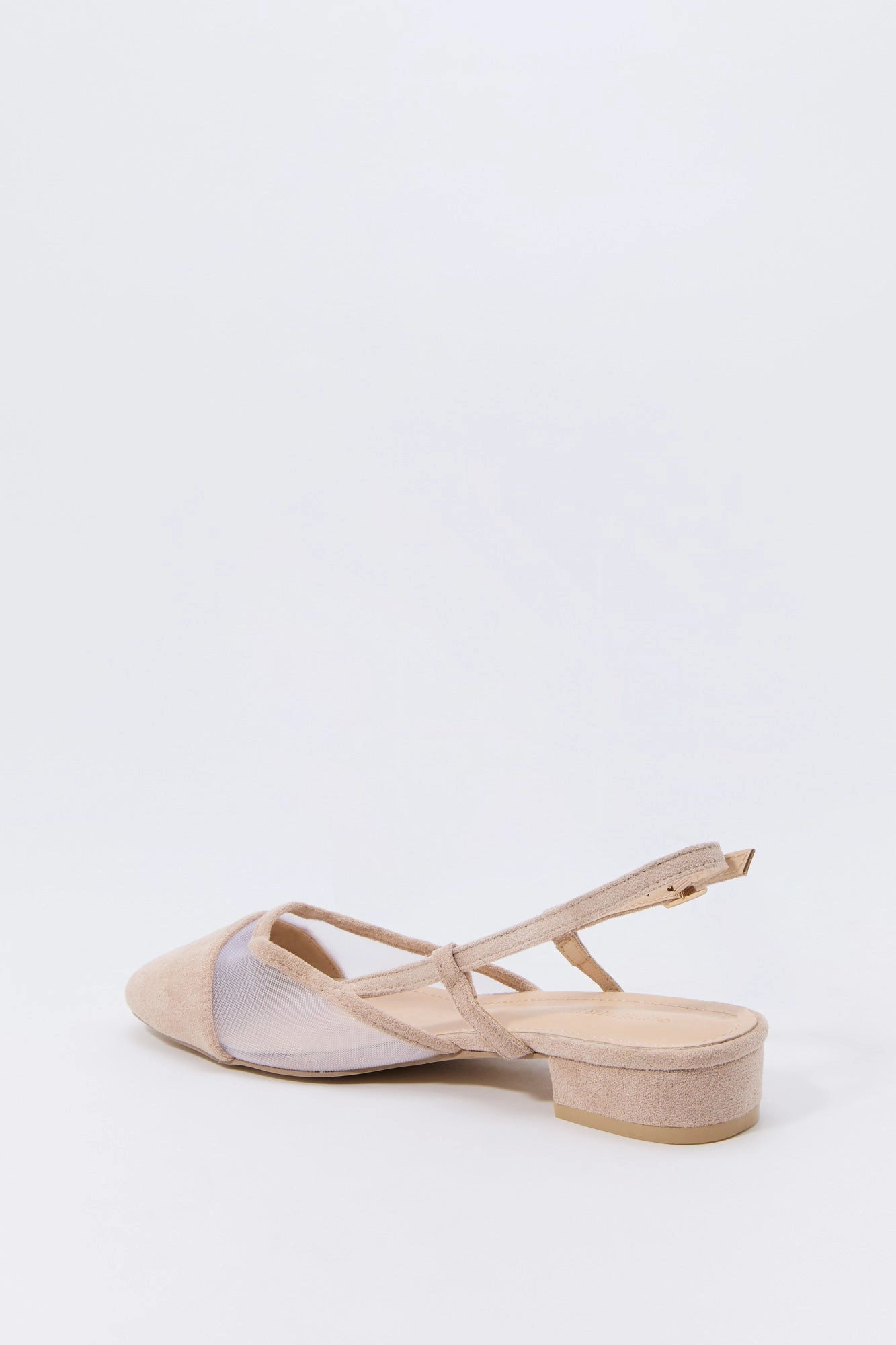 Mesh & Faux Suede Slingback Flat