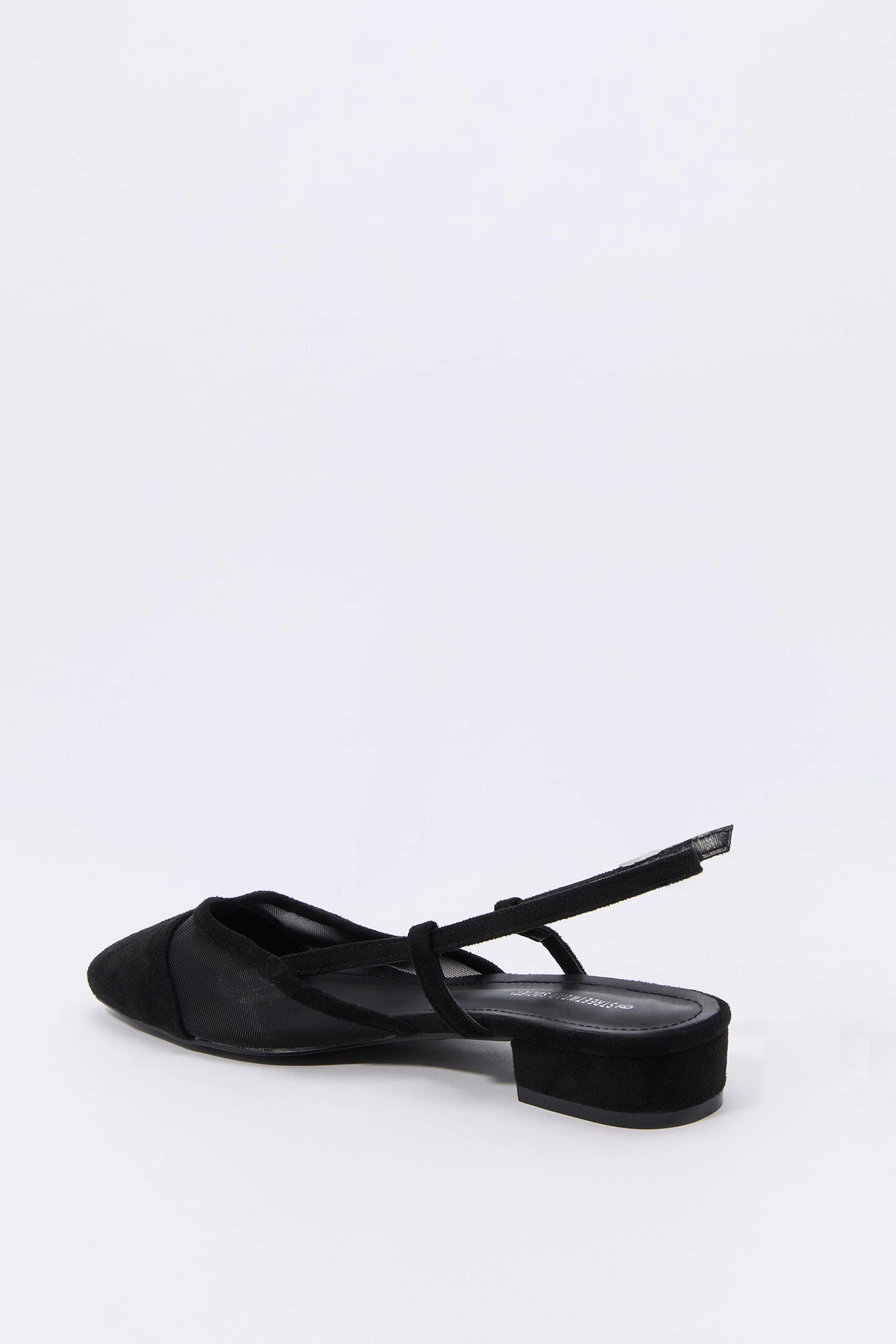 Mesh & Faux Suede Slingback Flat