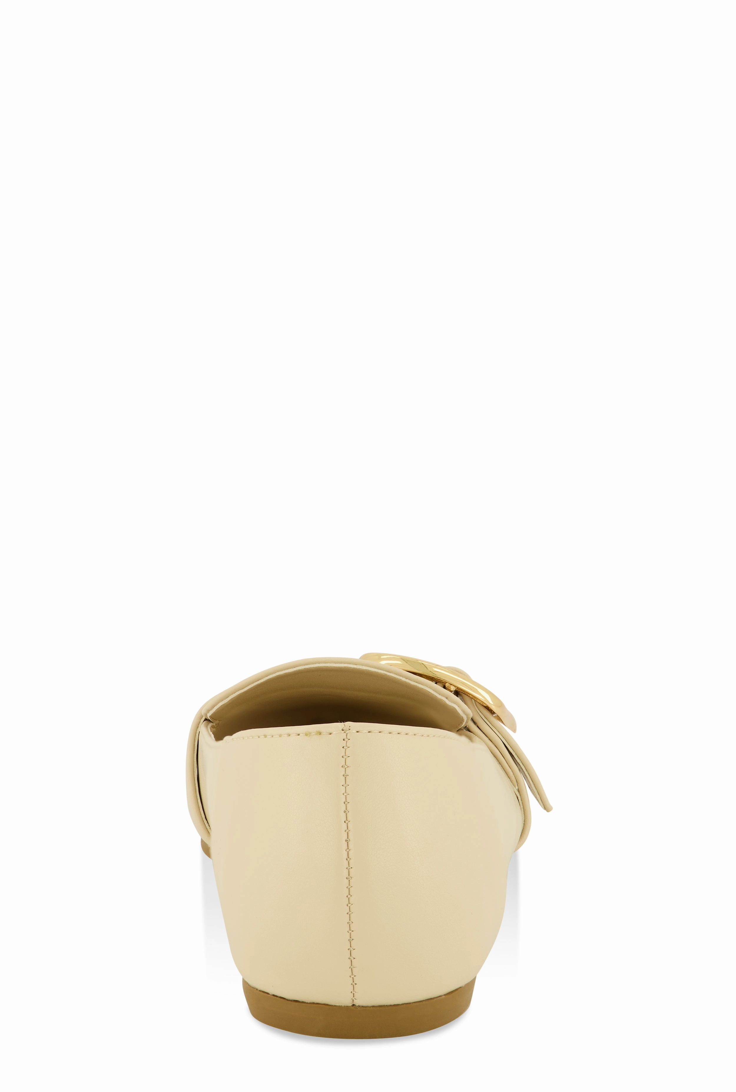 Metallic Buckle Pointed Toe Flats