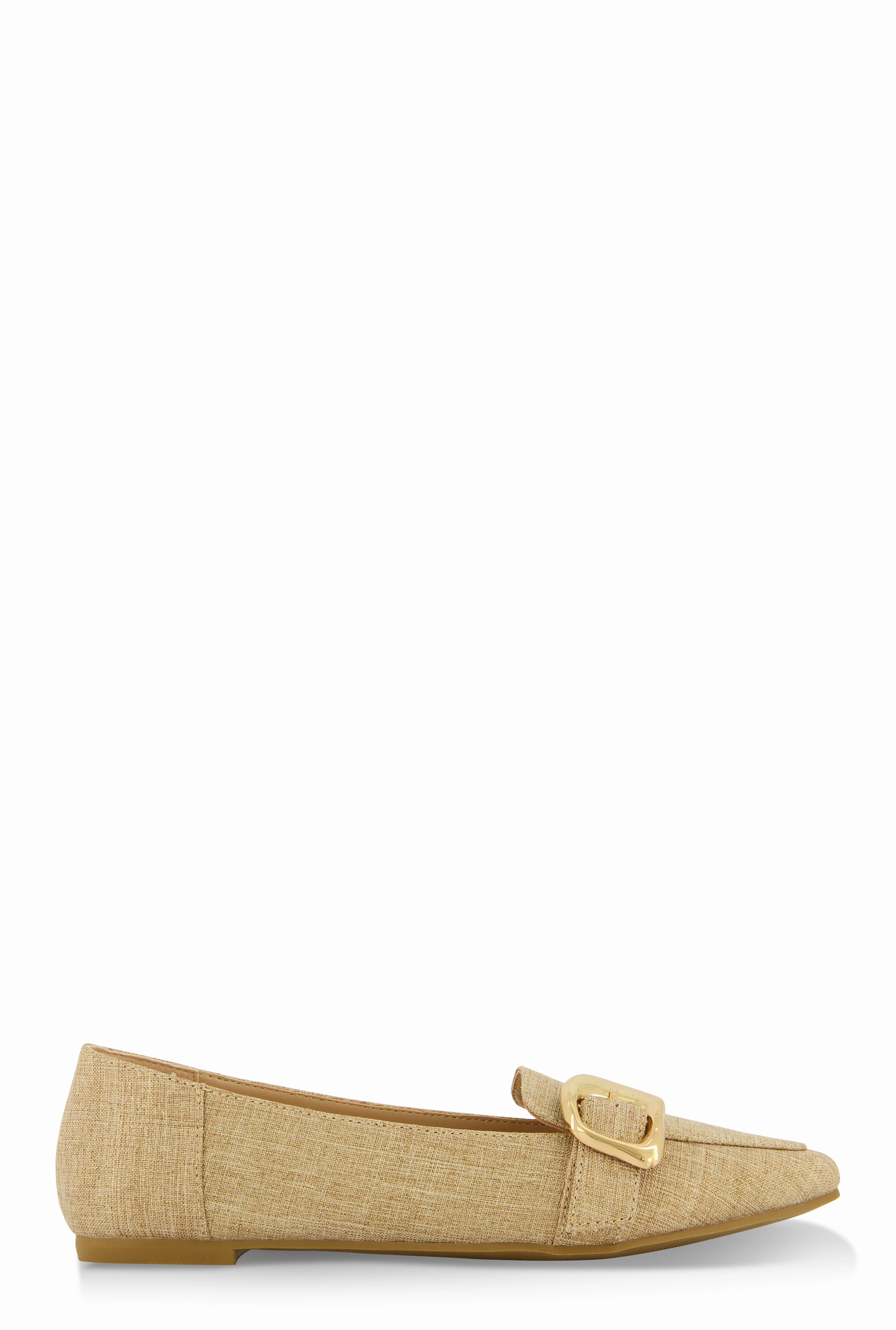 Metallic Buckle Pointed Toe Flats