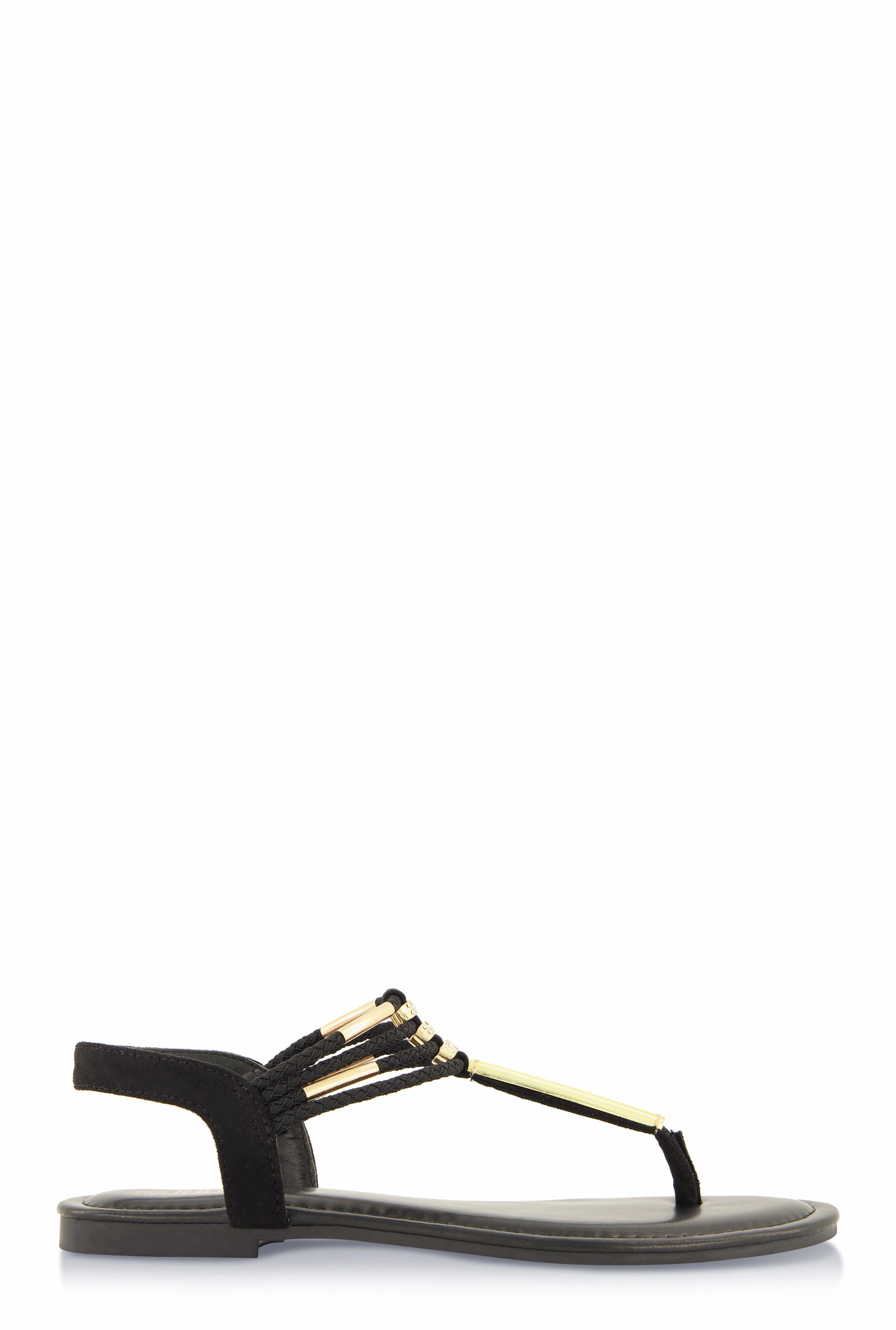 Metallic Detail Corded Thong Sandals
