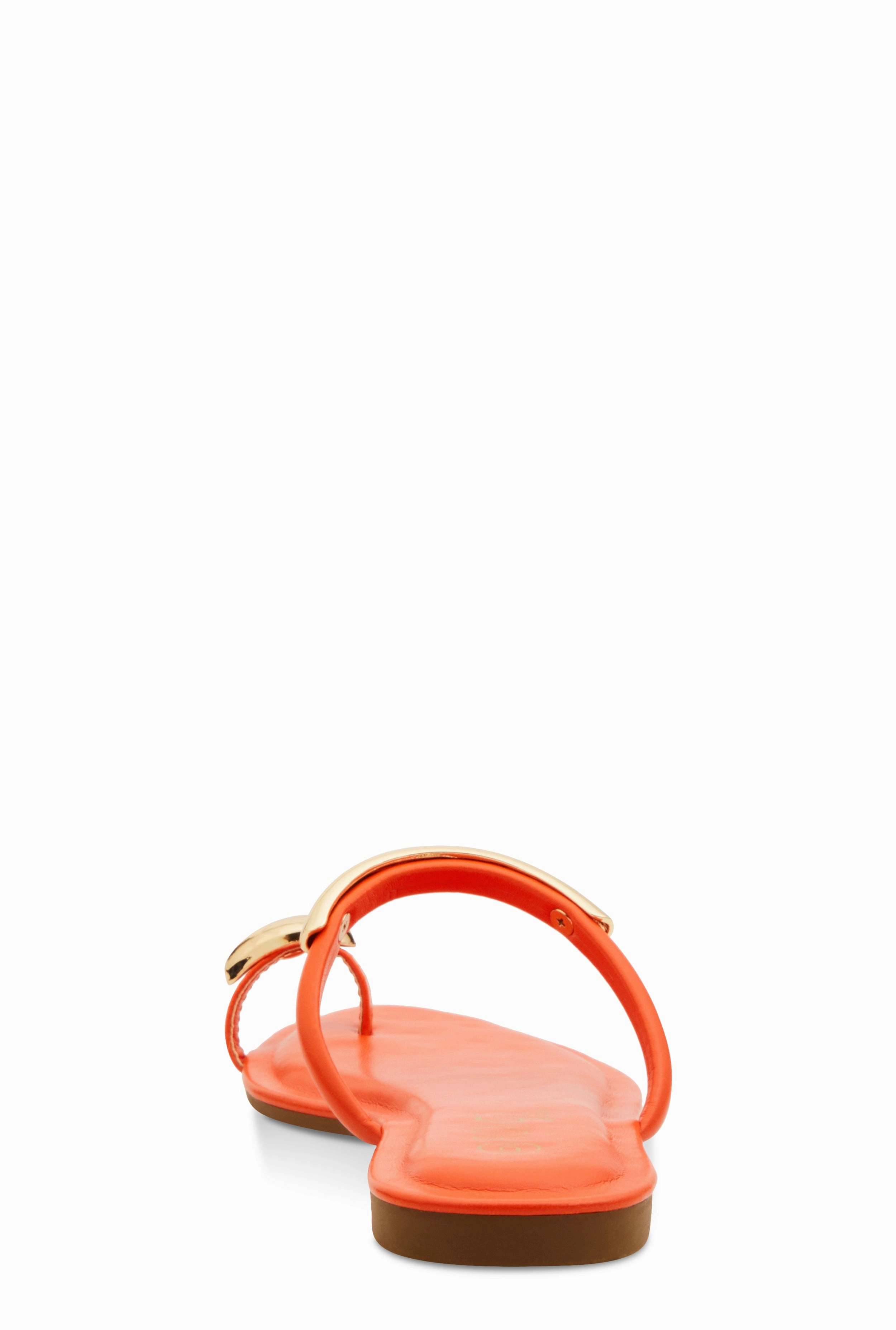 Metallic Detail Toe Loop Slide Sandals