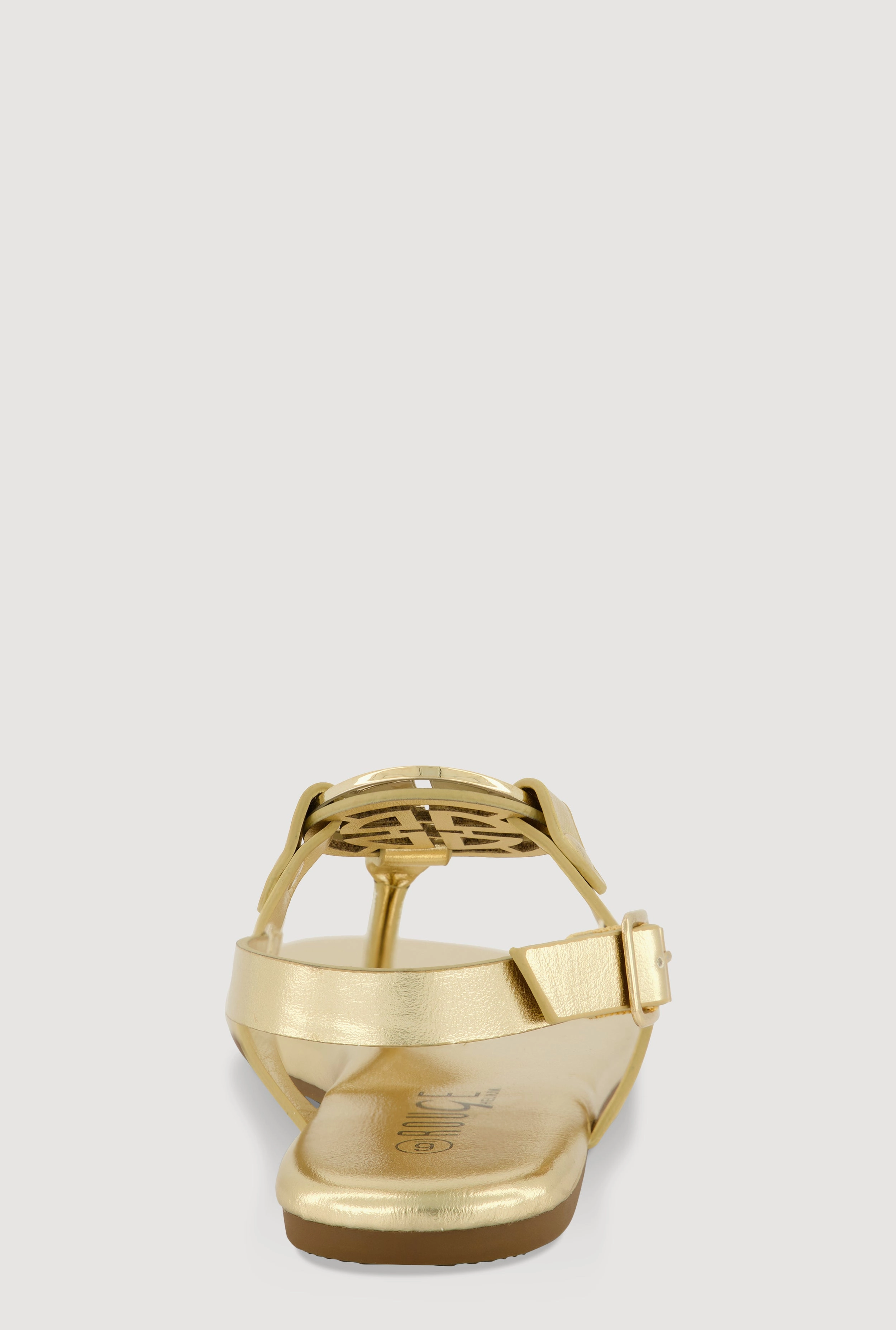 Metallic Geometric Pendant Thong Sandals