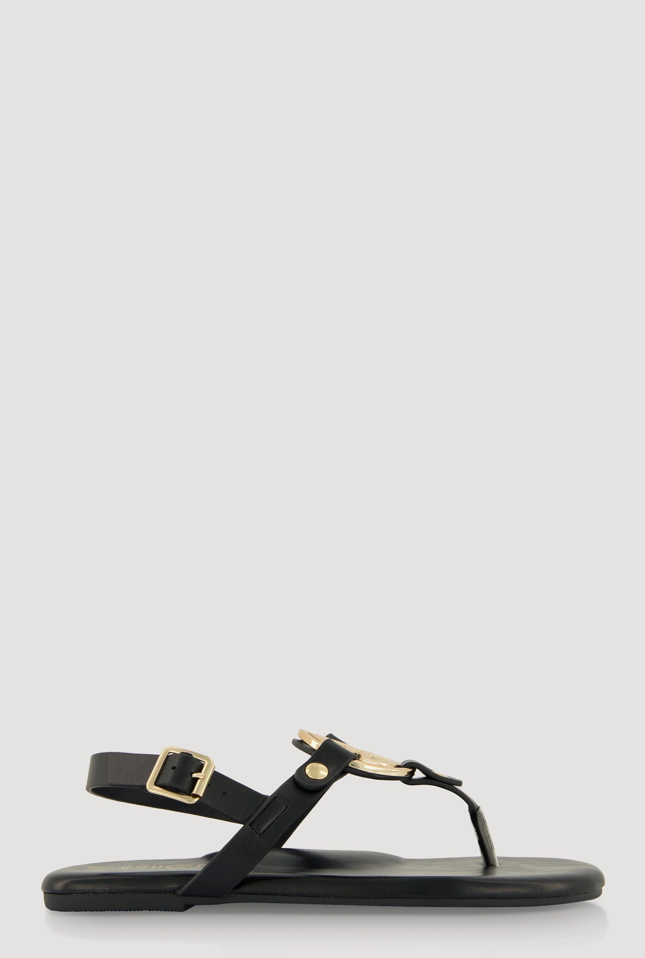 Metallic Geometric Pendant Thong Sandals