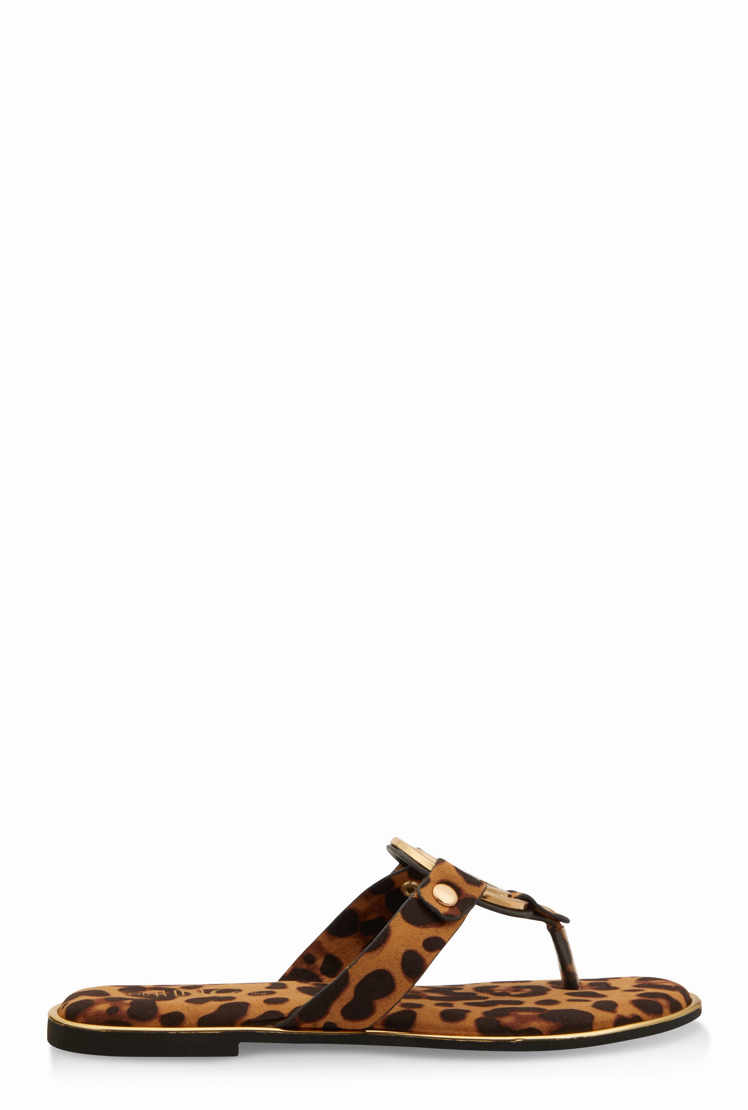 Metallic Geometric Pendant Thong Slide Sandals