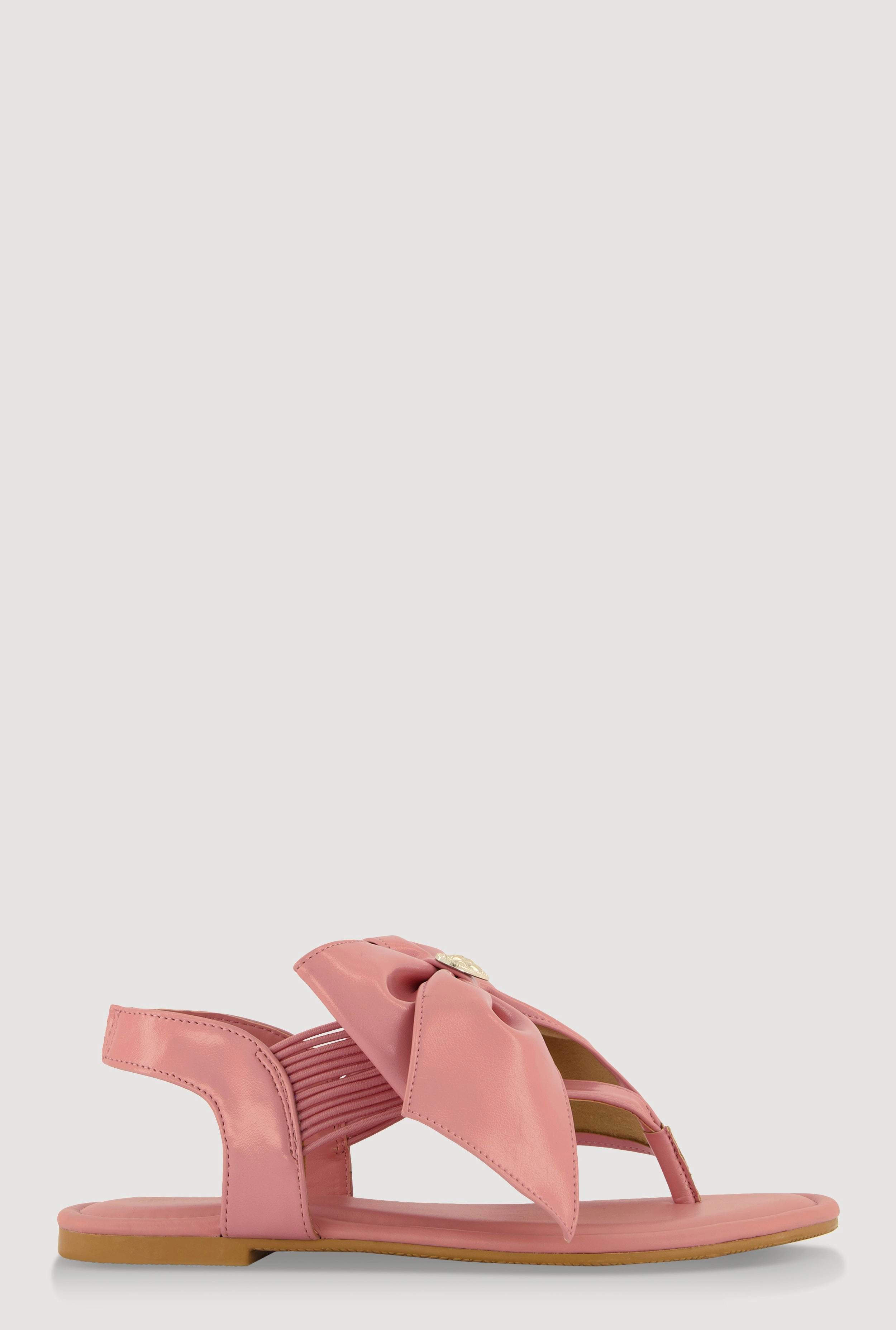 Metallic Heart Bow Corded Thong Sandals