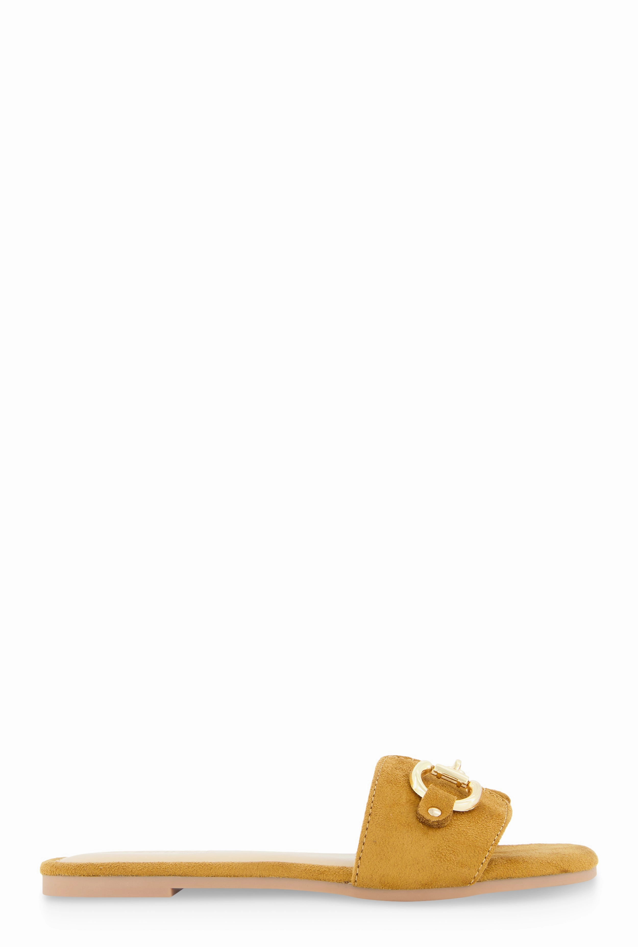 Metallic Horsebit Single Band Slide Sandals