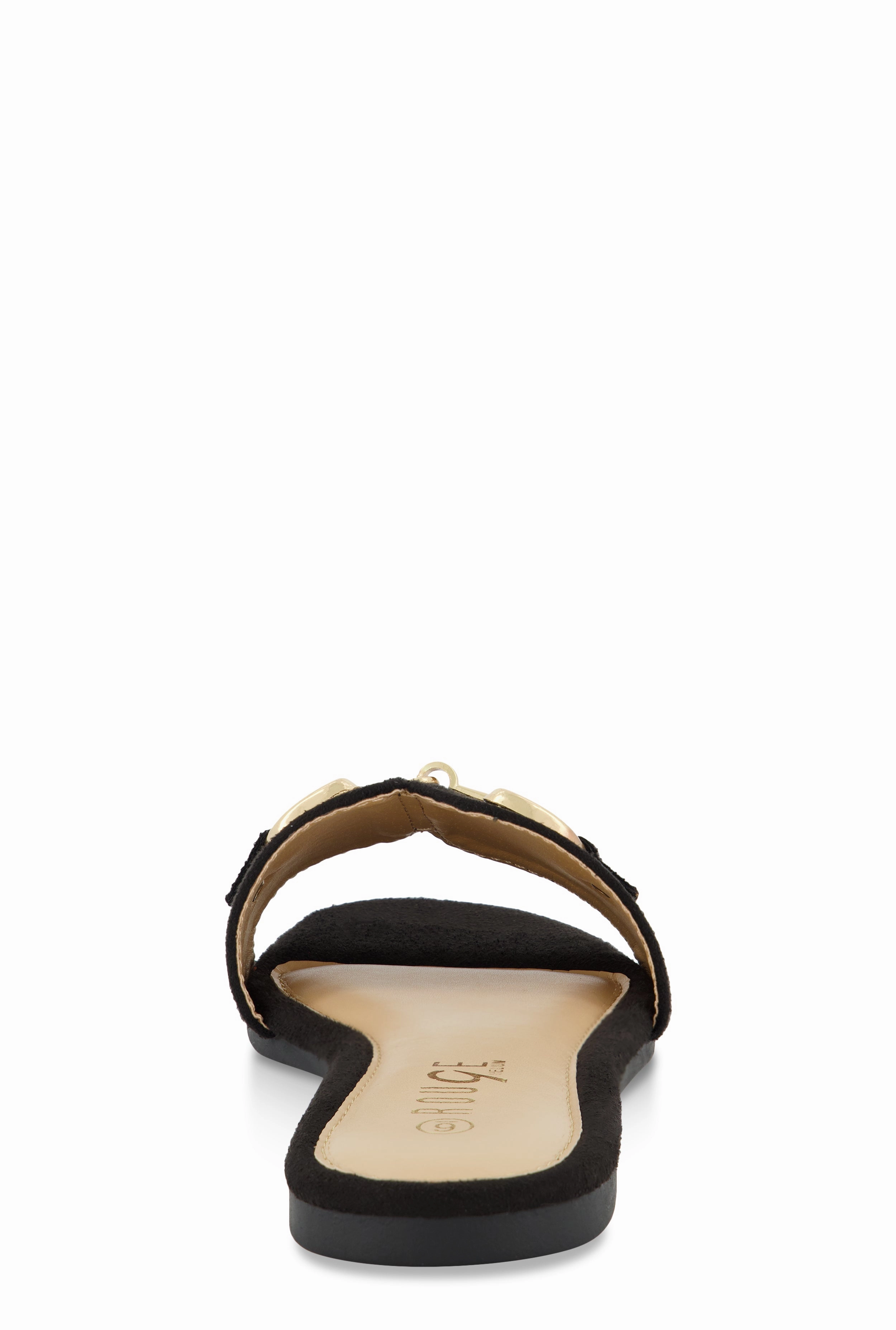 Metallic Horsebit Single Band Slide Sandals