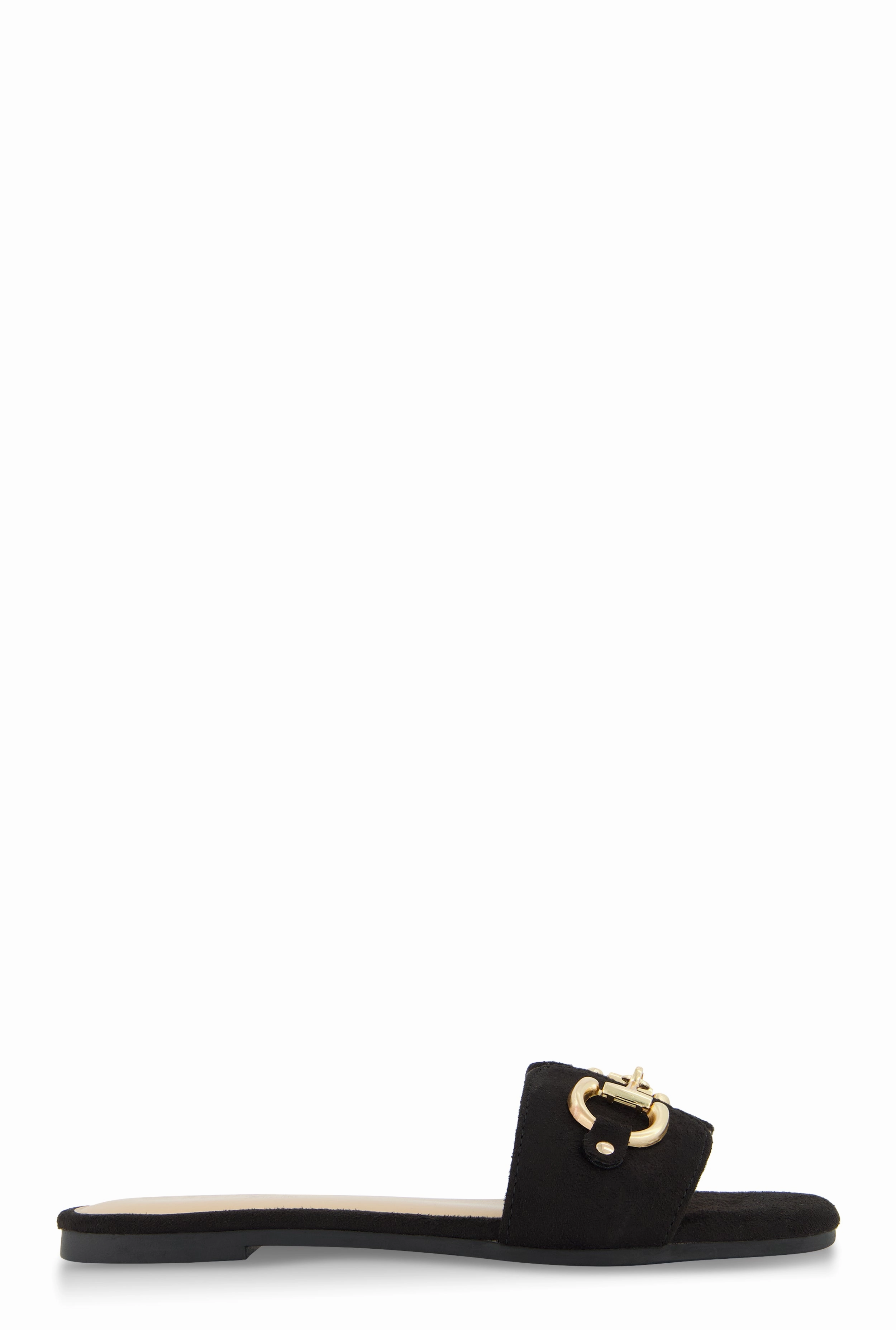 Metallic Horsebit Single Band Slide Sandals