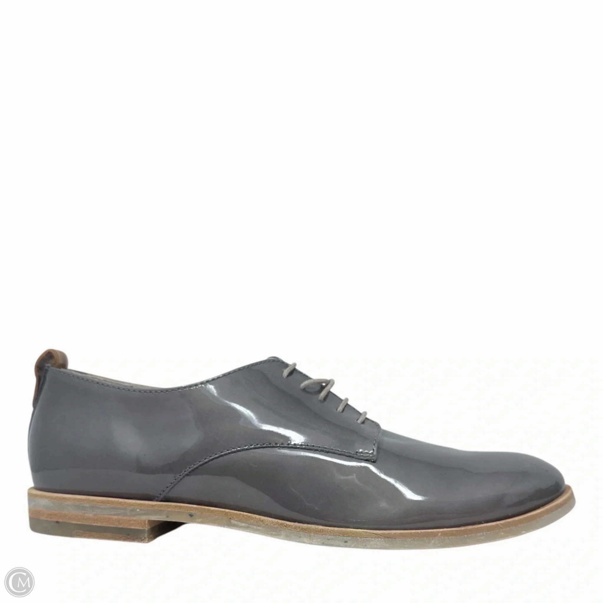 Metallic Patent Oxfords By Agl In Grey, Size: US 6.5/ IT 36.5