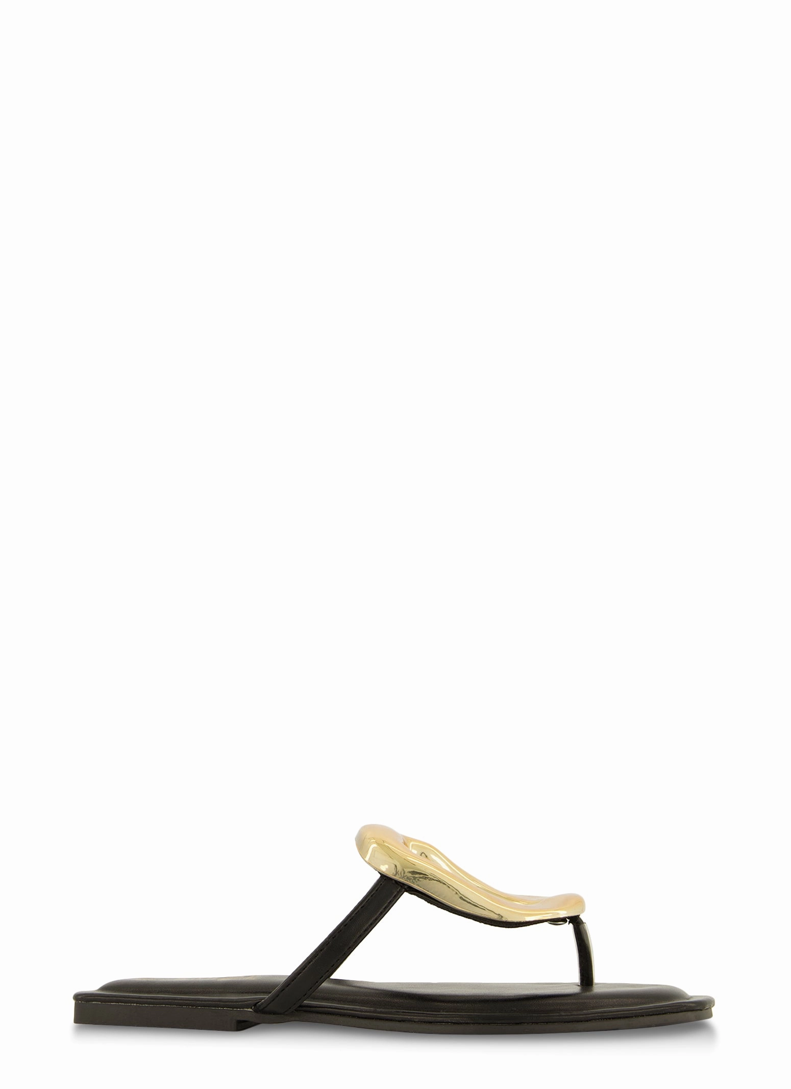 Metallic Pendant Thong Slide Sandals