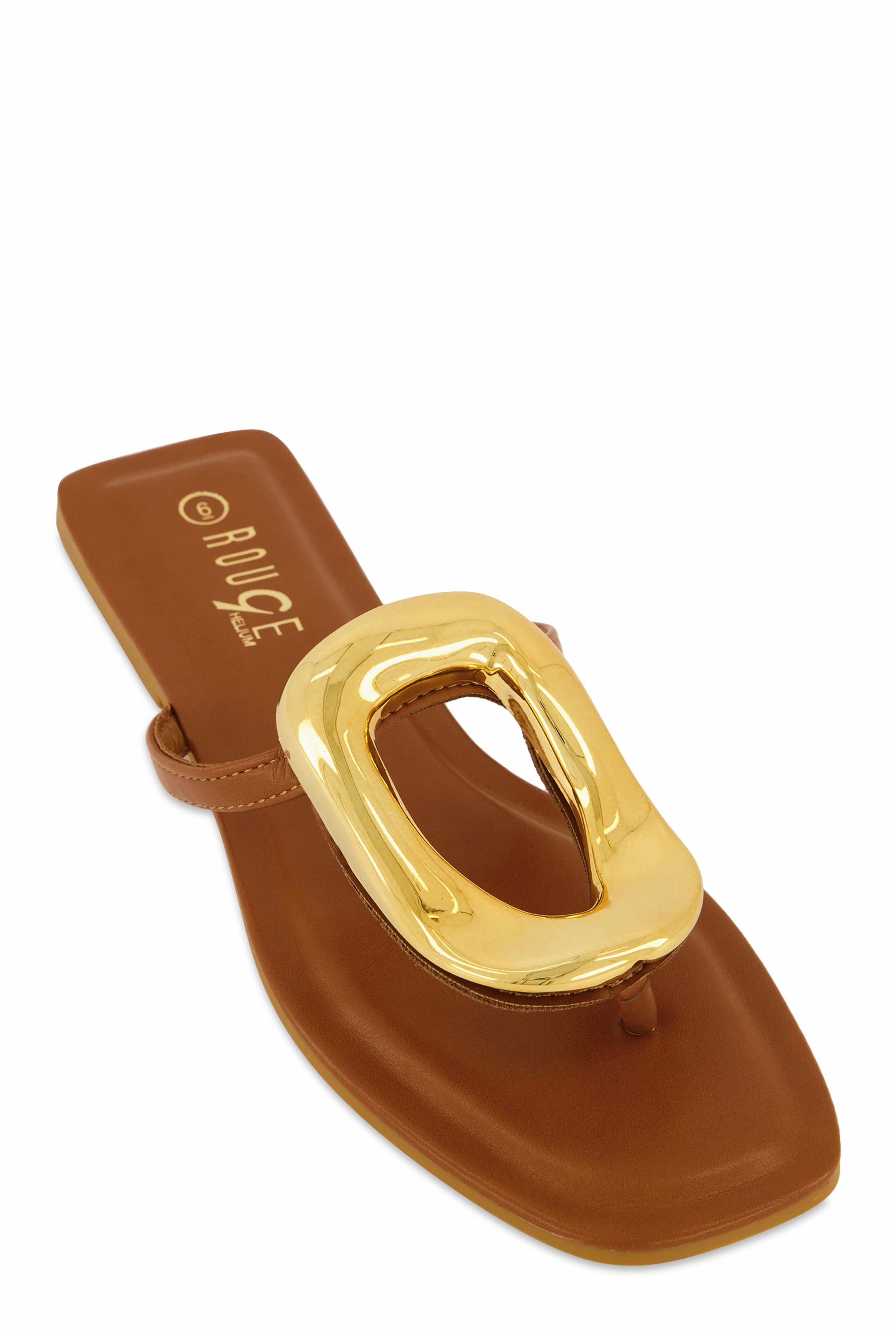 Metallic Pendant Thong Slide Sandals