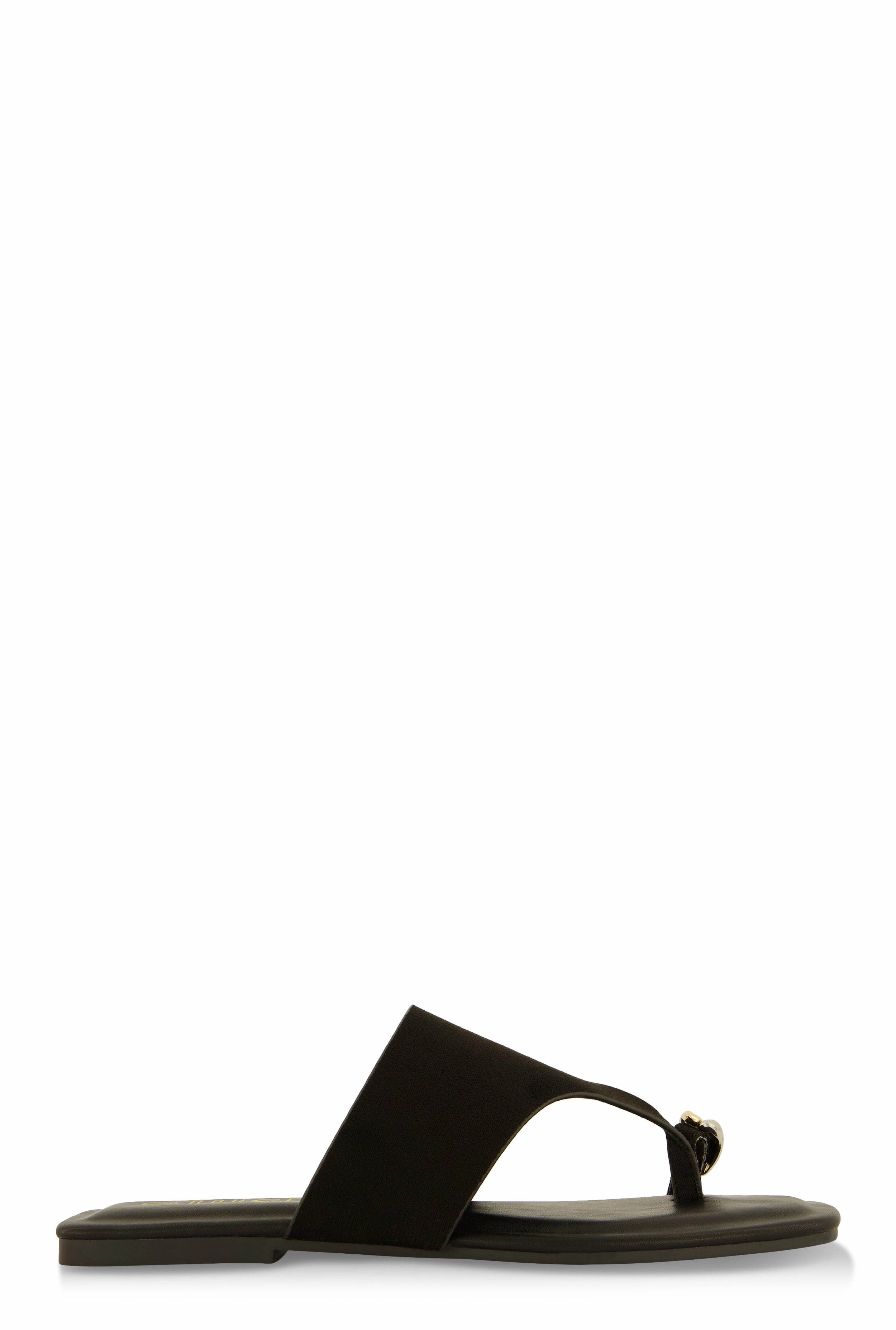 Metallic Toe Loop Detail Thong Slide Sandals